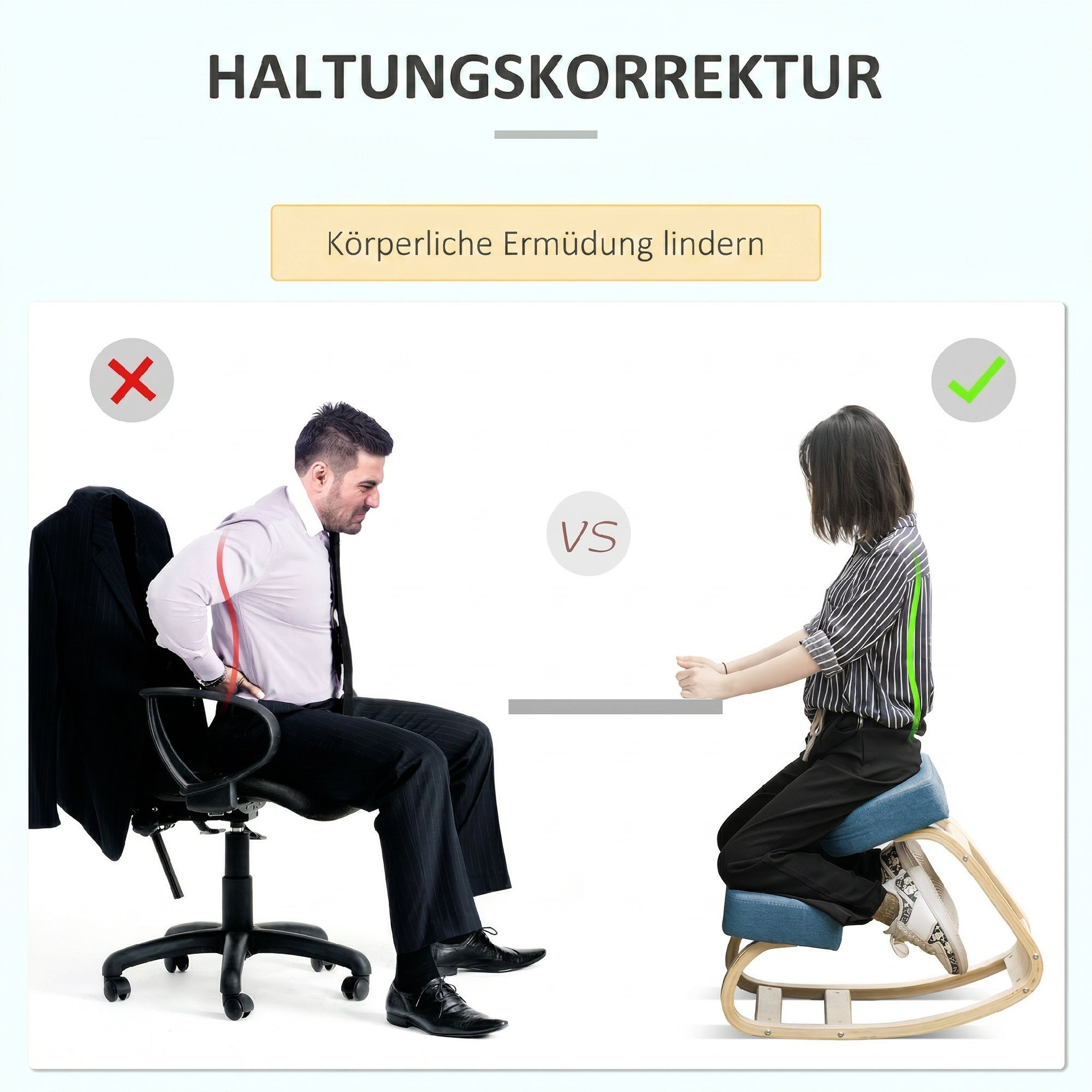 Ergonomiška kėdė su kelių atrama, mėlyna, iki 120 kg - Image 4