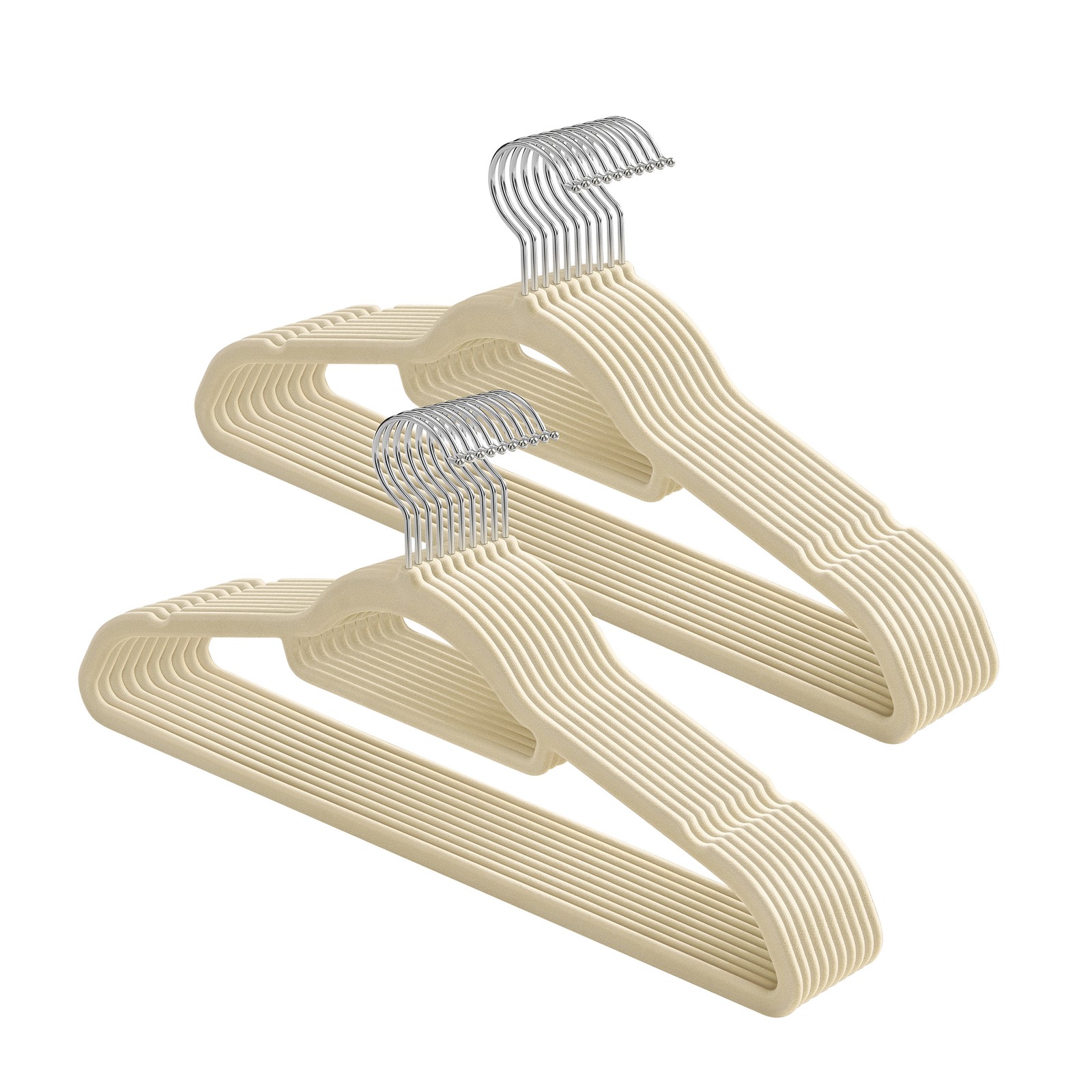 Sametist riidepuud, 20 tk, libisemiskindlad, 43,5 x 0,6 x 22,5 cm, beežid