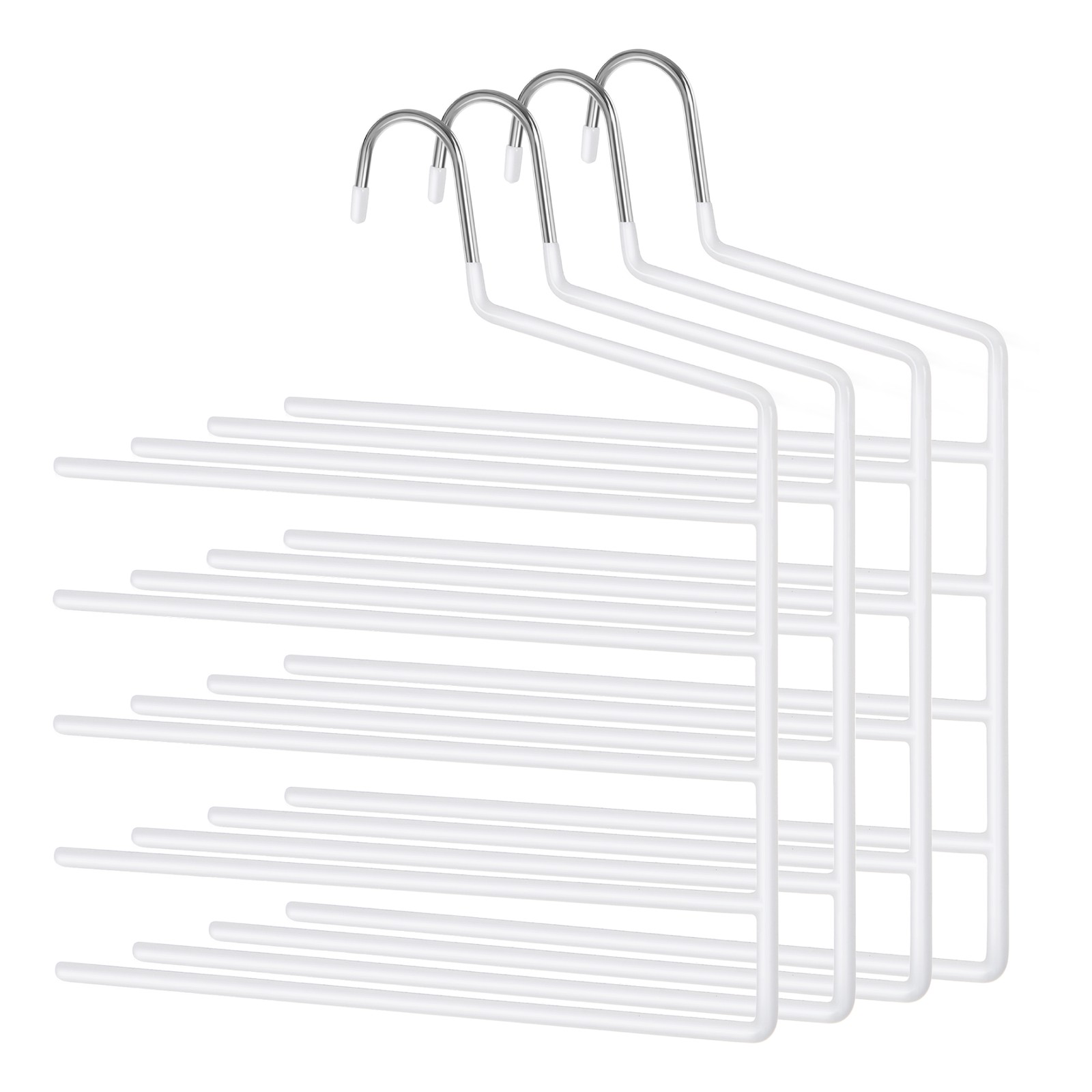 Pükste riidepuud, 4 tk komplekt, metallist PVC-kattega, 32 x 0,5 x 35 cm