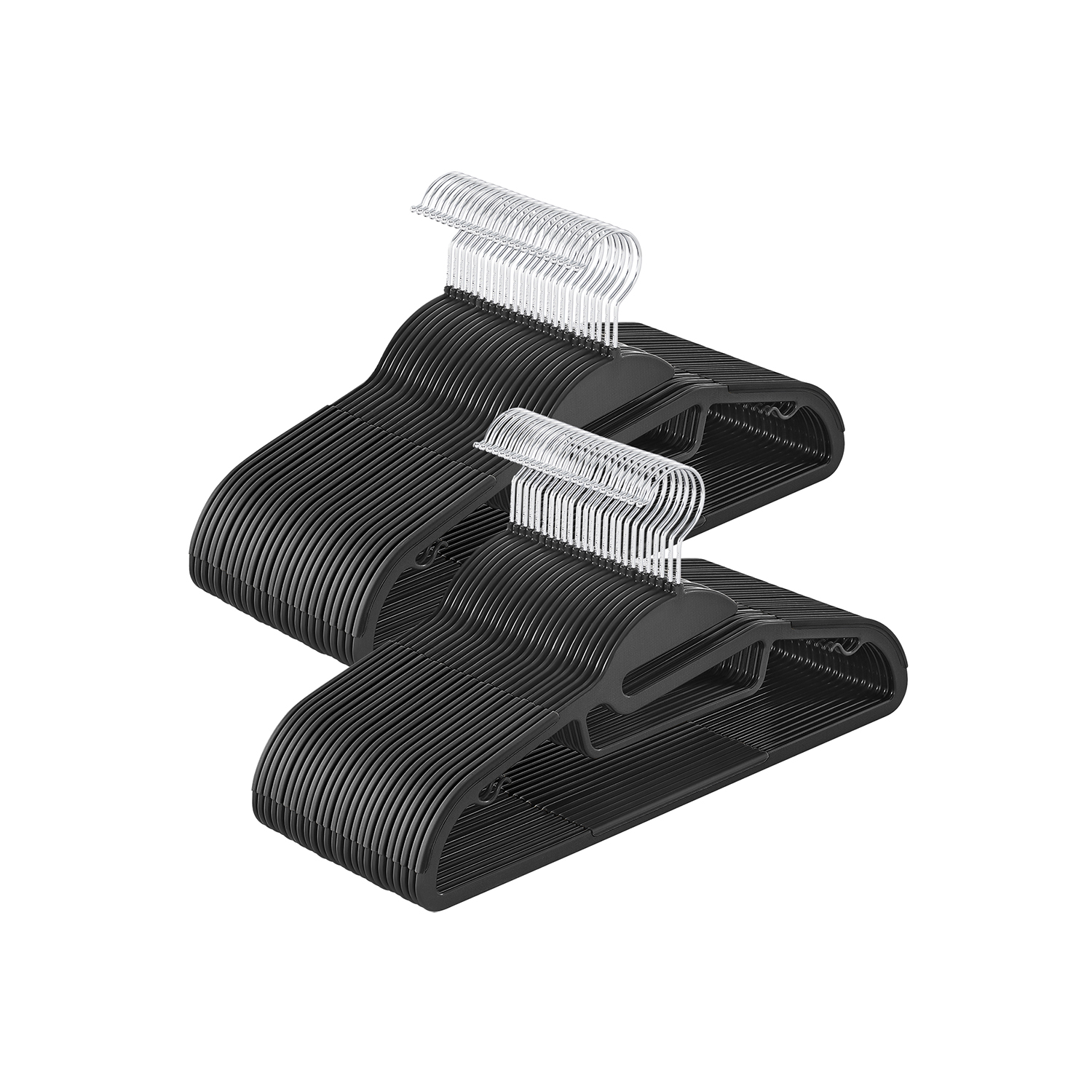 Plastikust riidepuud, 20 tk, libisemiskindlad, mustad, 41,5 x 22,5 cm