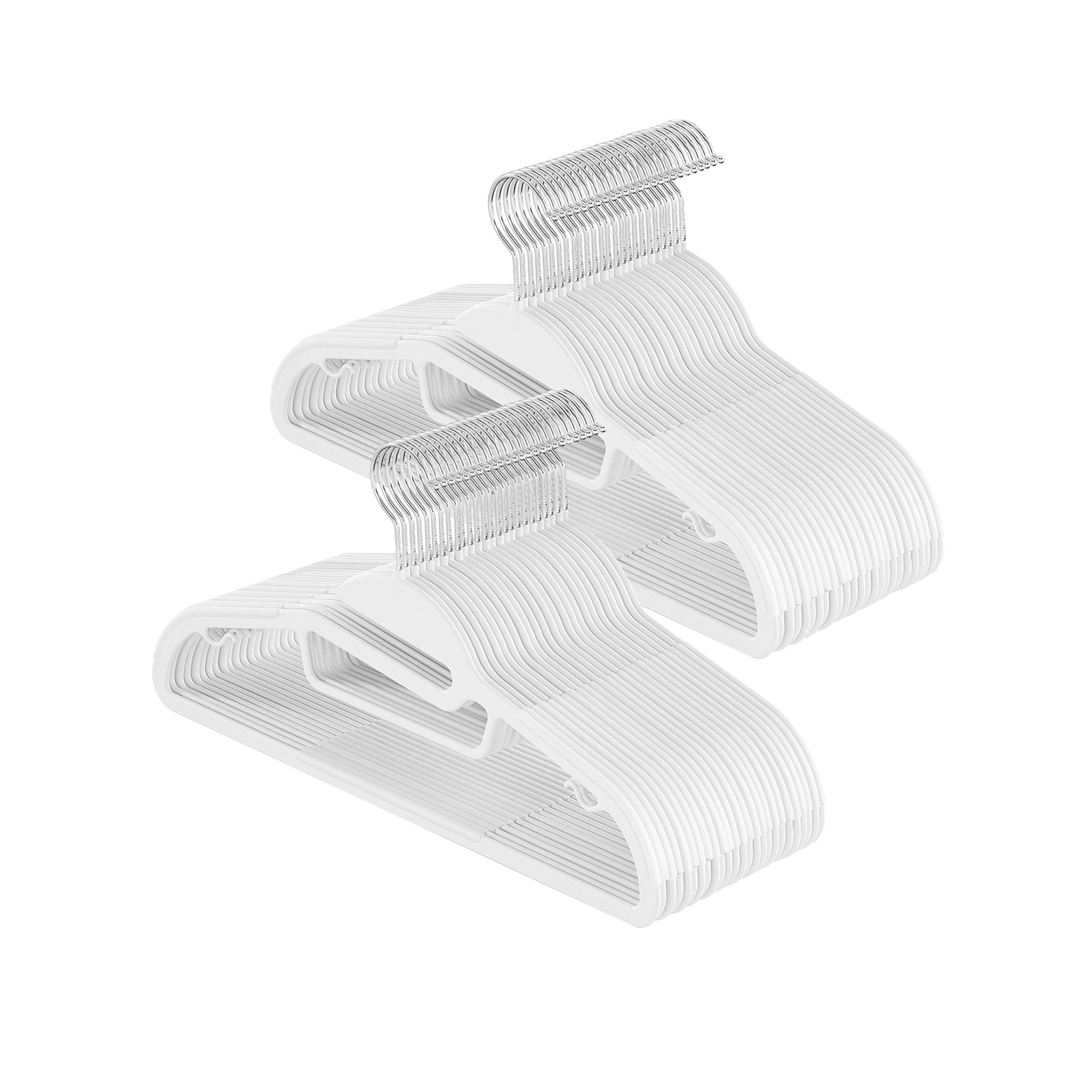 Plastikust riidepuud, 50 tk, valged, ABS-plastik, 41 x 22 cm