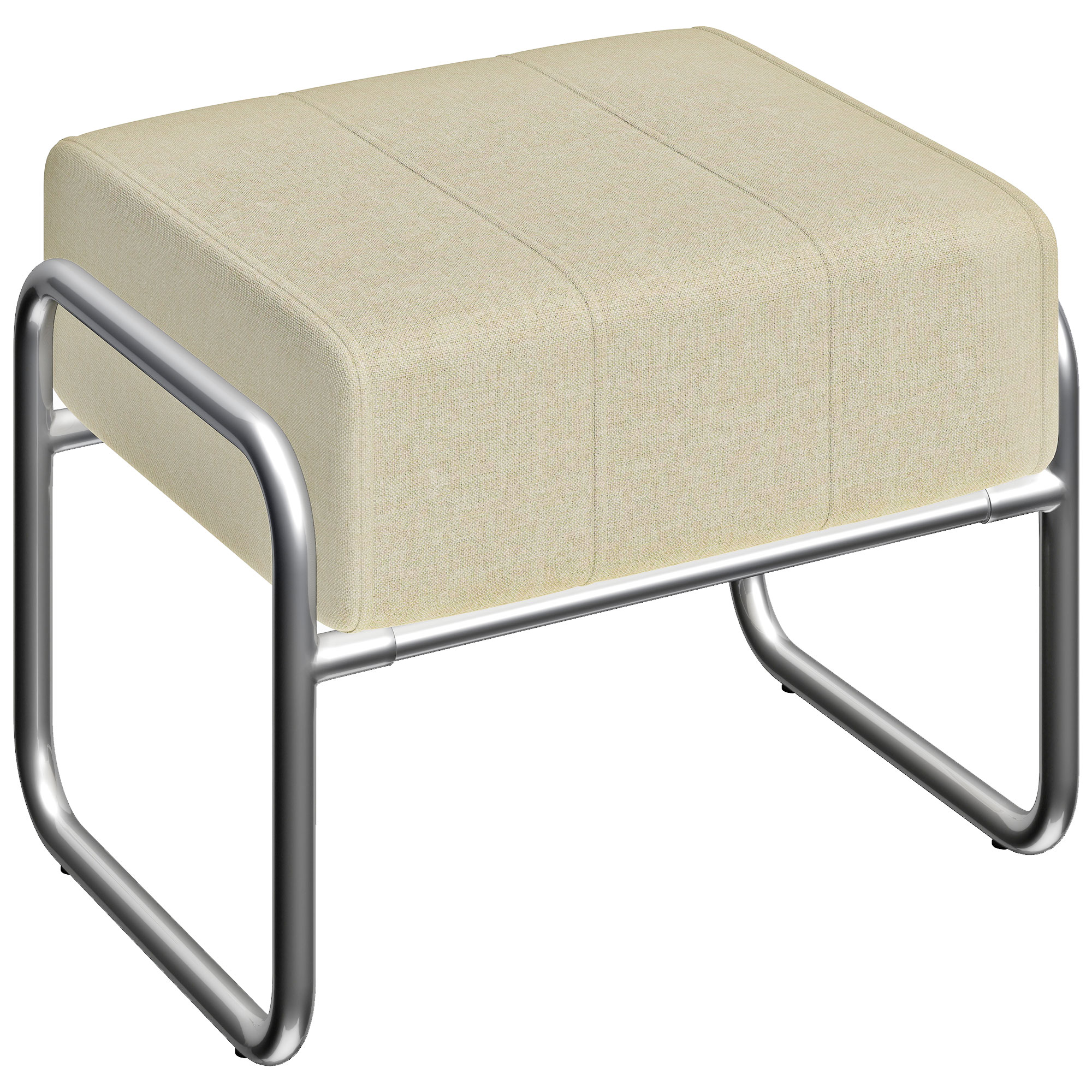 Jalkatuki, pehmustettu, chenille-kangas, beige, 52 x 42 x 42 cm