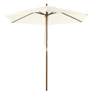 Skėtis nuo saulės, Ø 250 cm, baltas, bambukas ir poliesteris