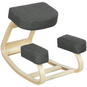 Ergonominė kelių kėdė, tamsiai pilka, beržas, 120 kg