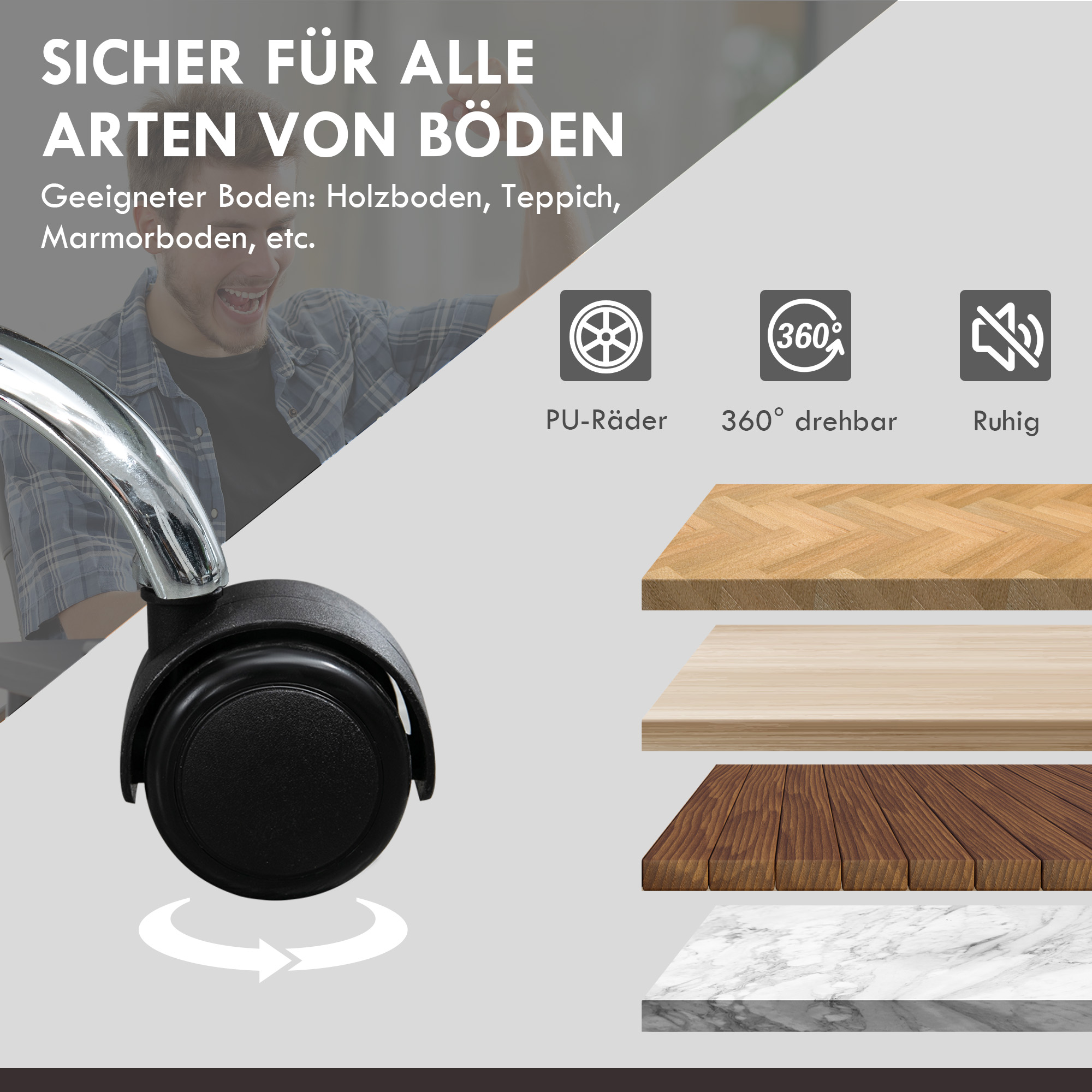 Regulējams biroja krēsls ar 6 masāžas punktiem, sildīšanas funkciju, kāju balstu, mākslīgā āda, melns - Image 8