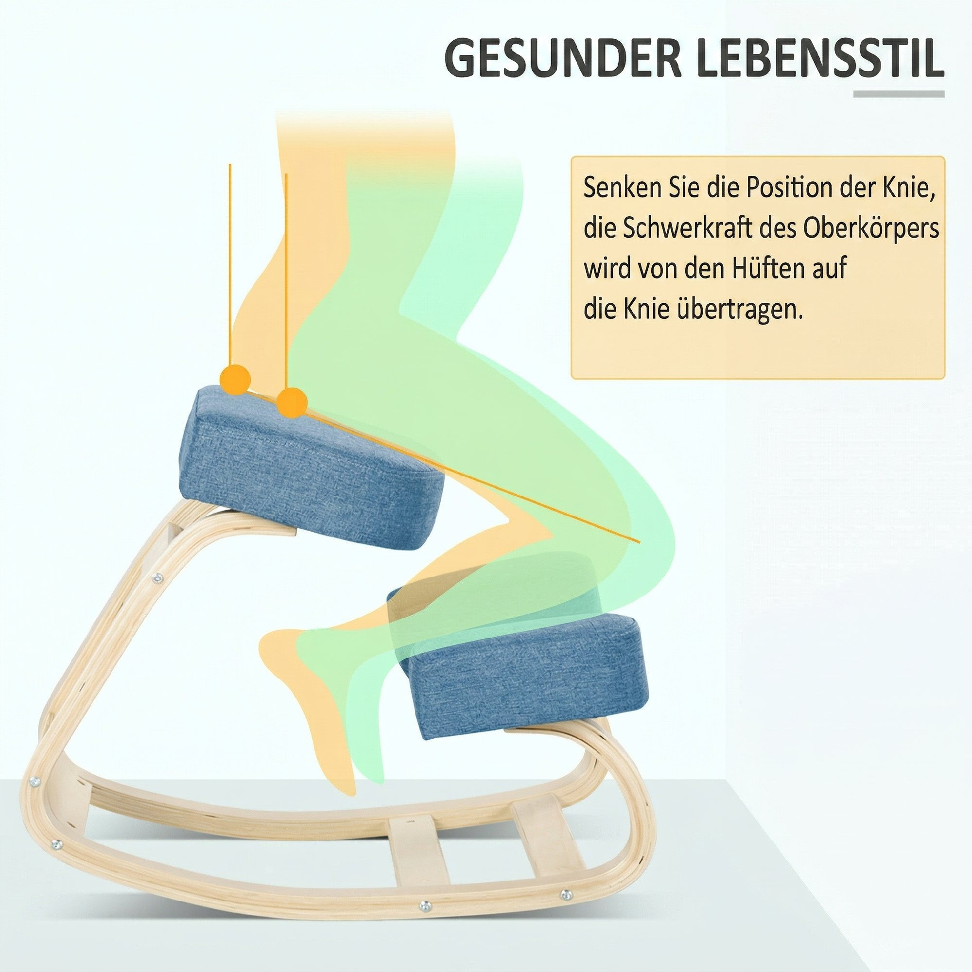 Ergonomiška kėdė su kelių atrama, mėlyna, iki 120 kg - Image 6