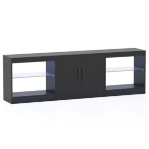 Modulinė TV spintelė 85" televizoriams, juoda