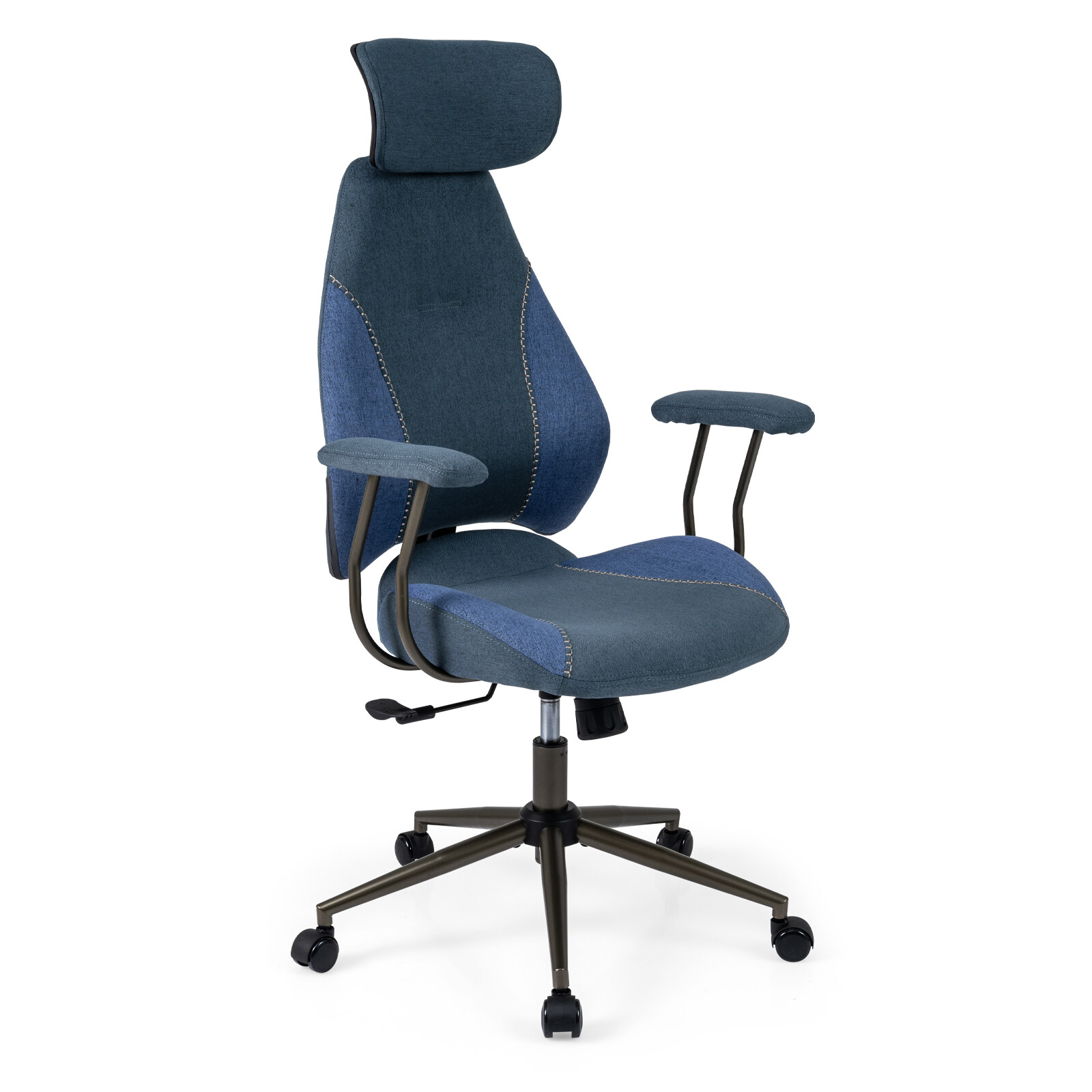Bürootool 2D peatoe ja kiikuva seljatoega, tumesinine, 70 x 64 x 117-124 cm