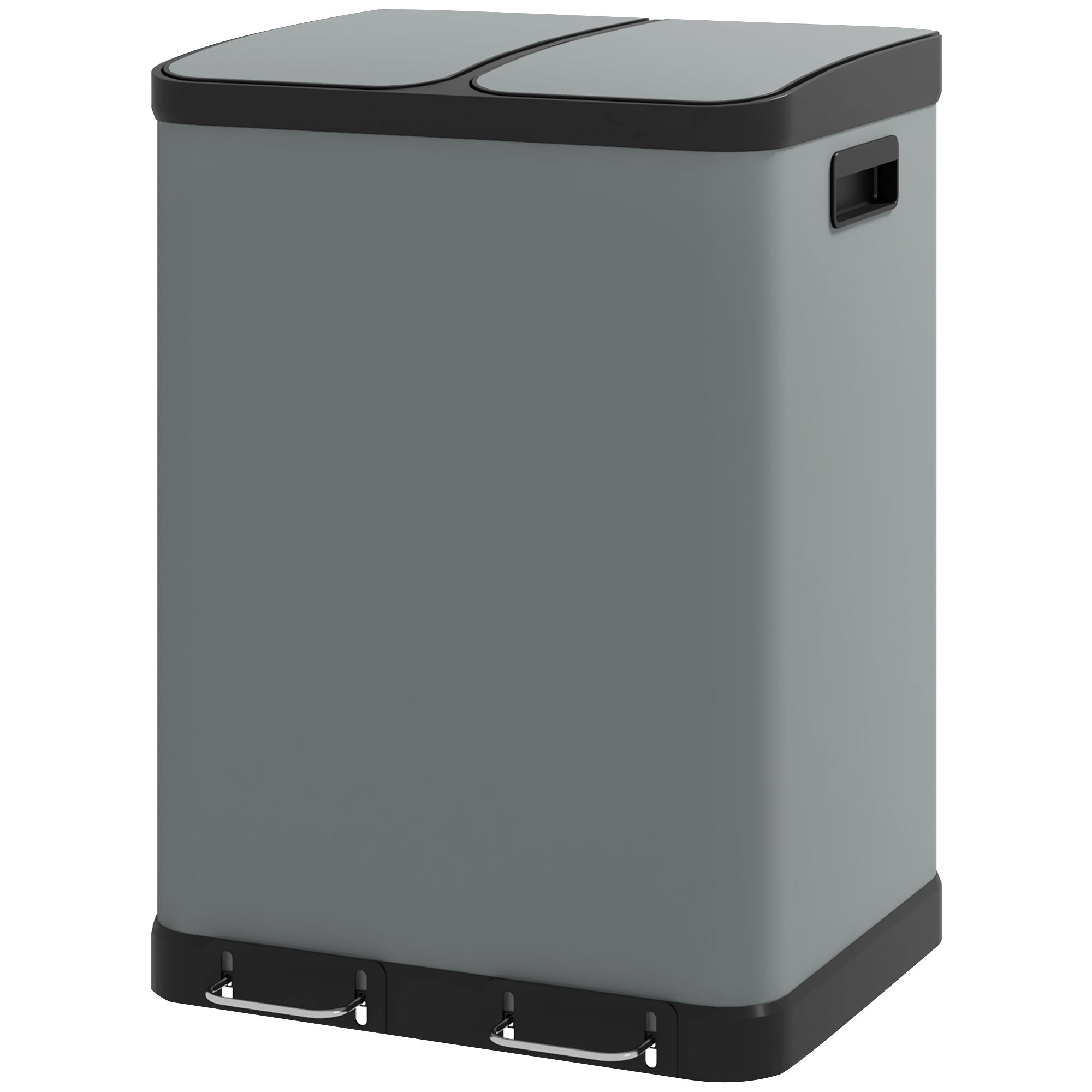 Kaksiosainen keittiön roskasäiliö, 2 x 30 l, harmaa