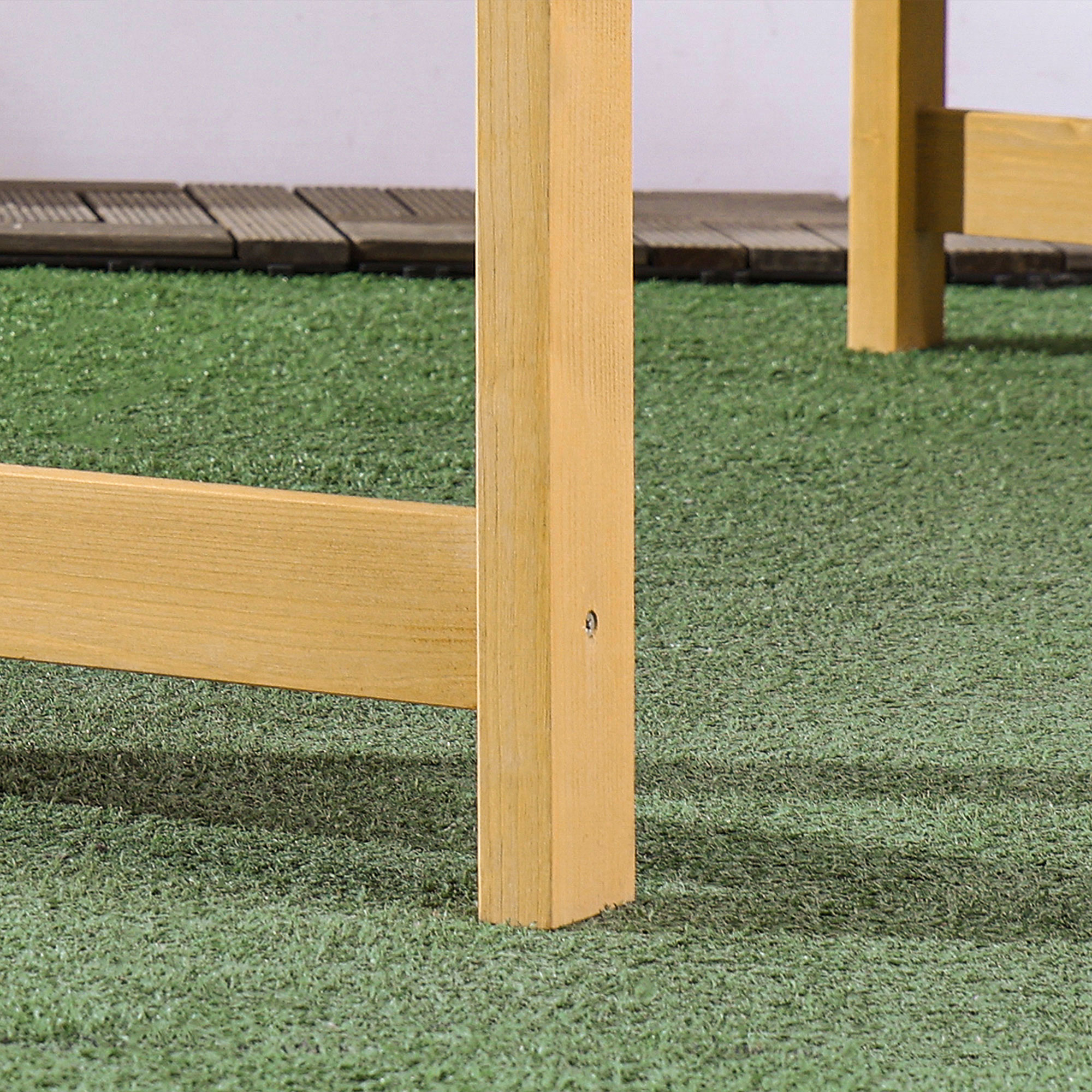 2-istuttava puinen puutarhapenkki, oranssi, 143 x 51 x 85 cm - Image 9