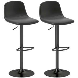 2 tk baaritoolide komplekt, kunstnahk, must, 58-78 cm