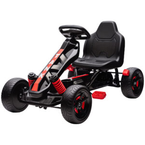 Lasten polkugokart jarrulla, punainen, 100 x 59 x 60,5 cm