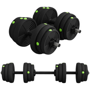 2-in-1 hantlite komplekt, reguleeritav, 25 kg, must / roheline