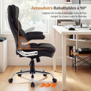Mākslīgās ādas ergonomisks biroja krēsls, melns