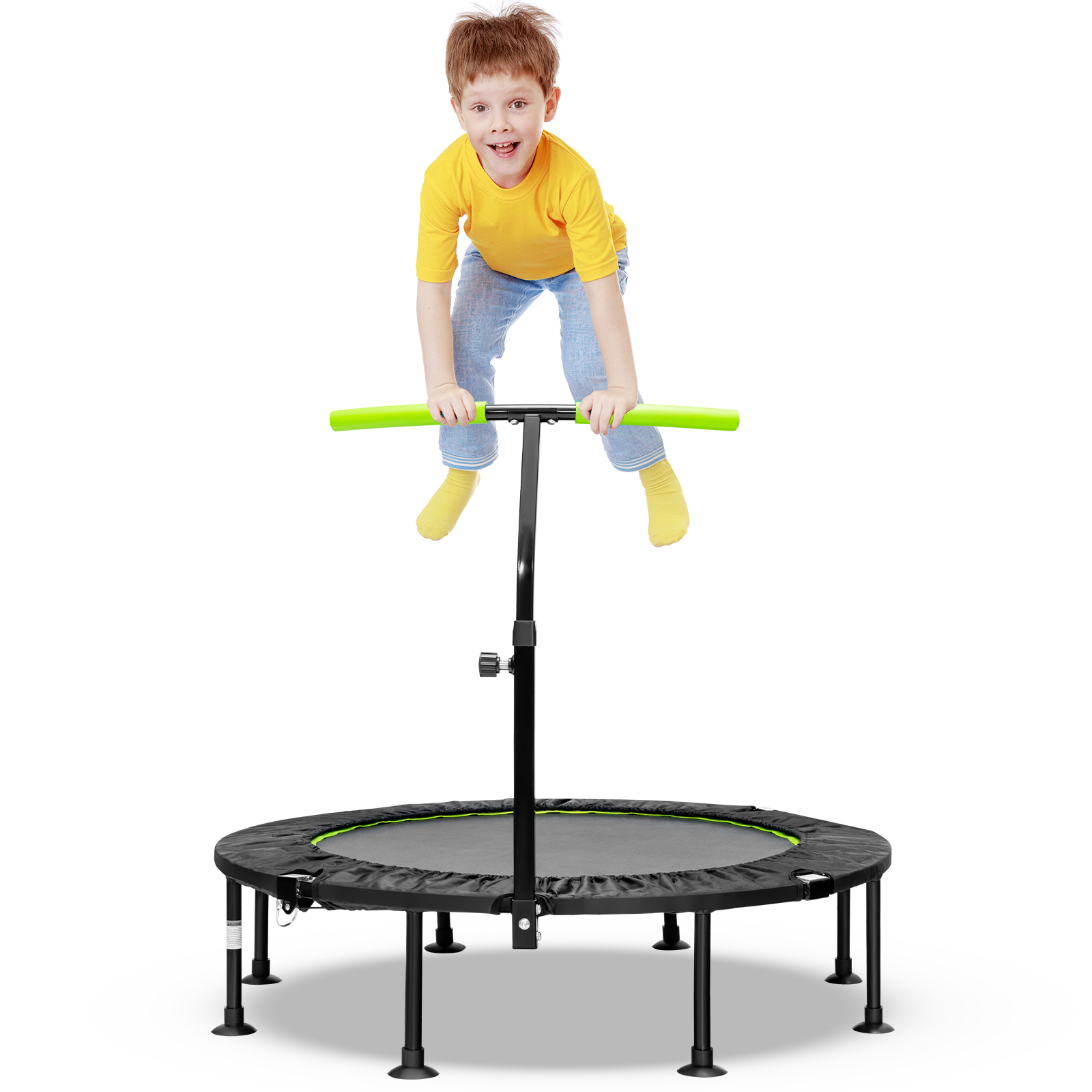 110 cm mini-trampoliin käsipuuga-roheline