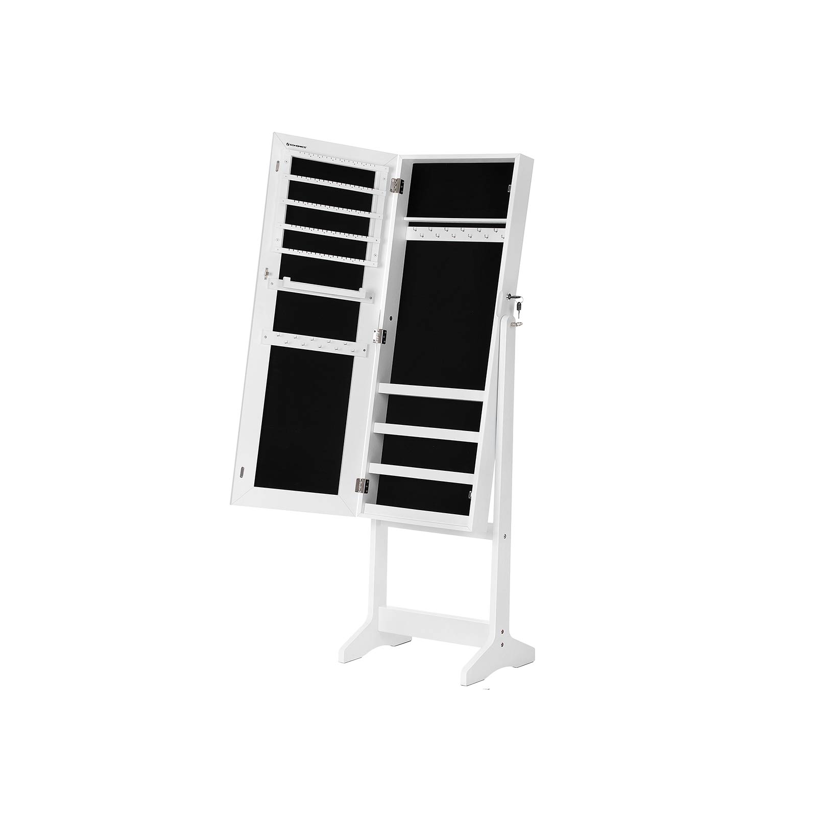 Ehtekapp täispika peegliga, valge MDF, 41,1 x 36,5 x 151,5 cm