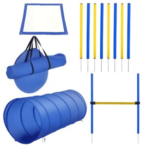 Koera agility komplekt, 13-osaline, kollane + sinine