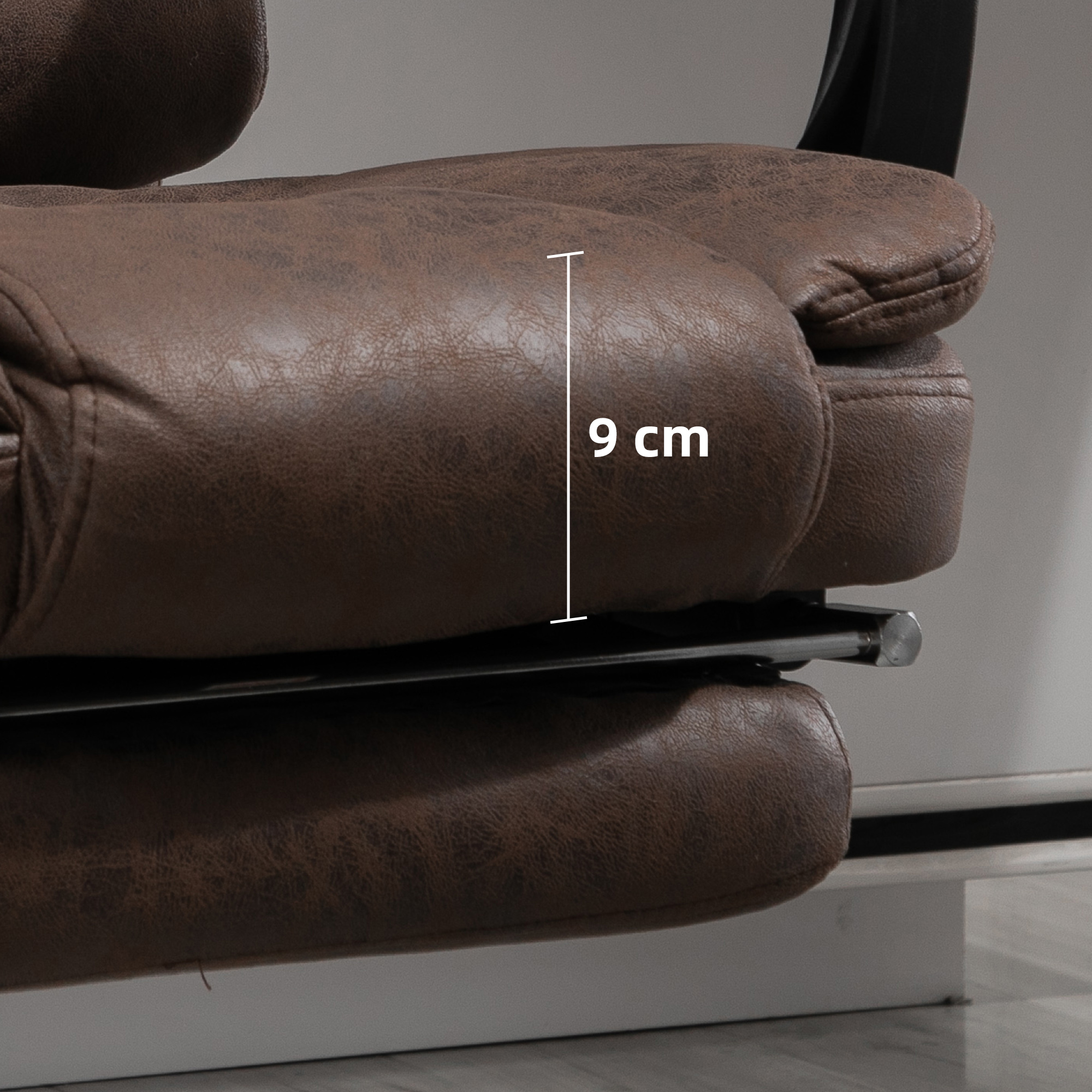 Masažinė biuro kėdė su gulėjimo ir šildymo funkcija, sukinėjama, ergonomiška, ruda, iki 120 kg - Image 9