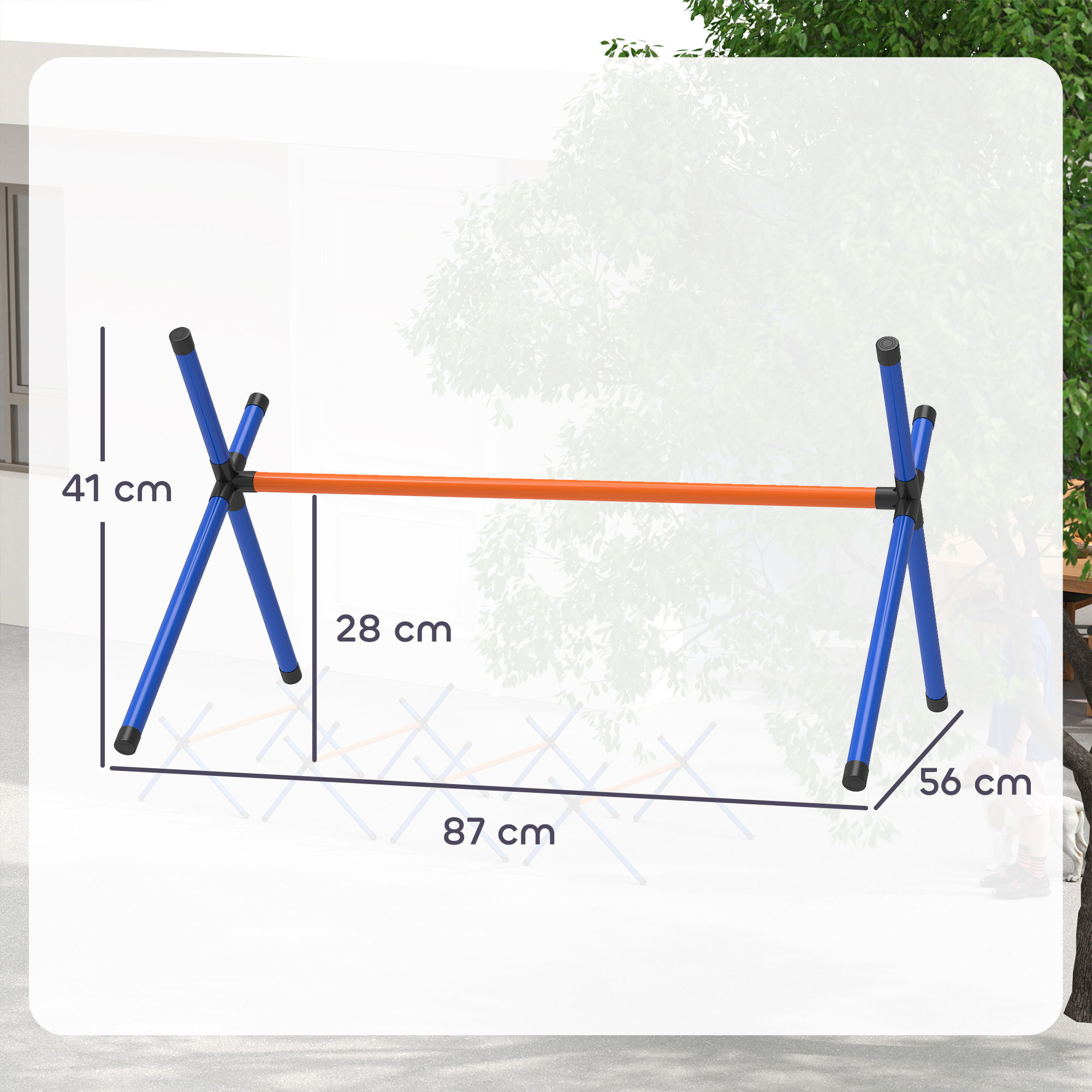 4 daļu suņu agility komplekts, oranža, zila, melna, 87 x 56 x 41 cm - Image 3