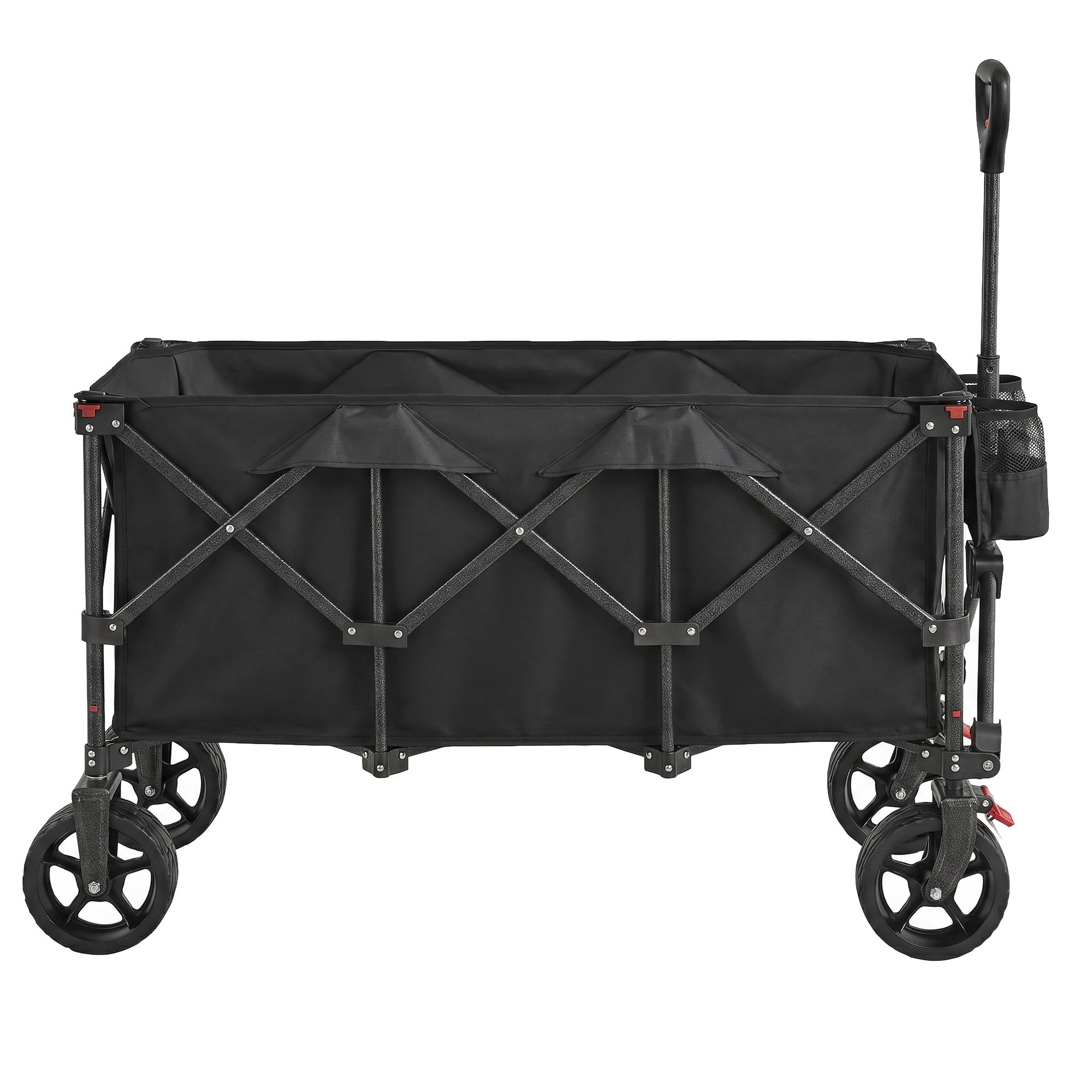 Taitettava käsikärry kahvalla, 200 l, enintään 150 kg, musta