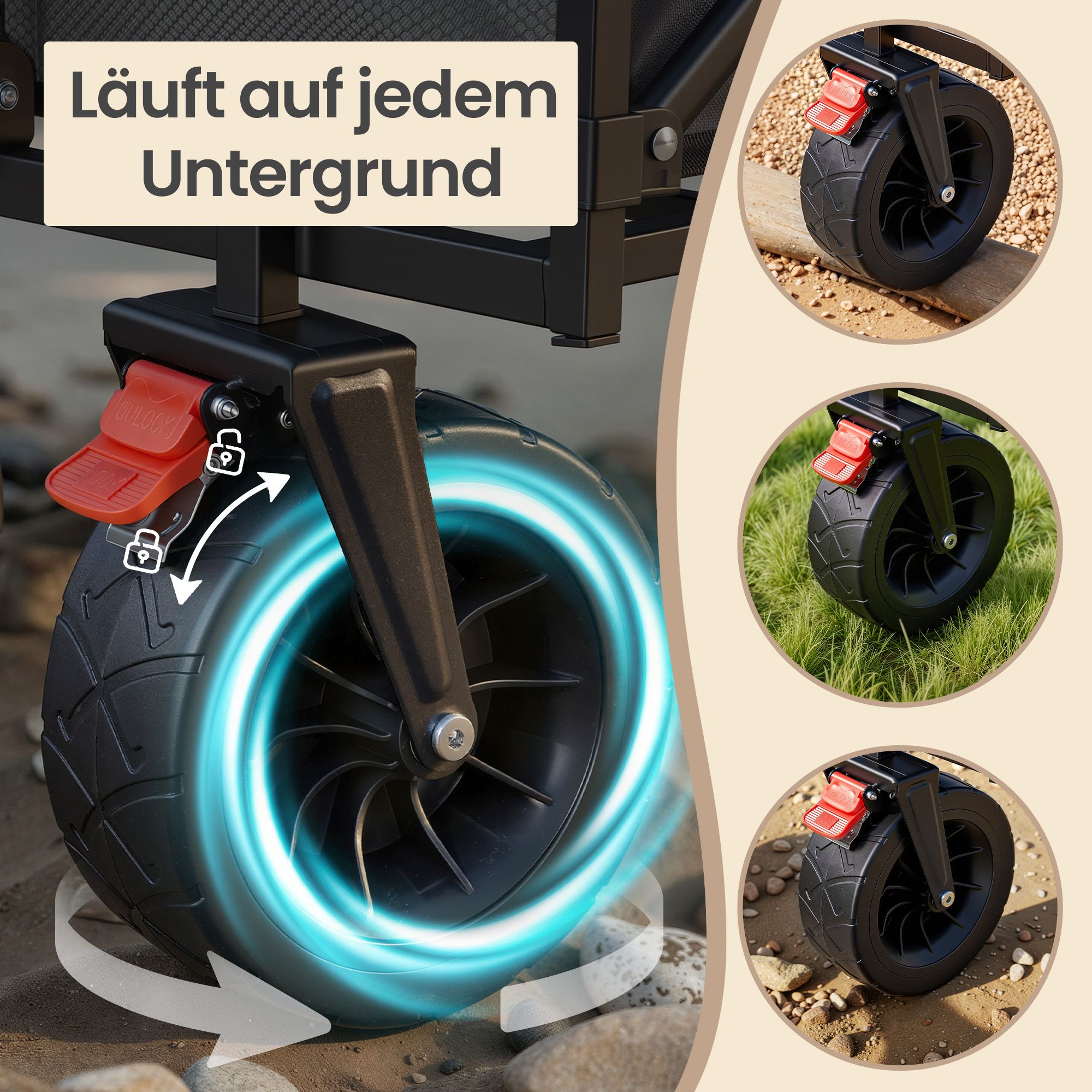 Salokāmi rokas rati 200 l, pelēki, no PP plastmasas, tērauda un Oksfordas auduma - Image 8