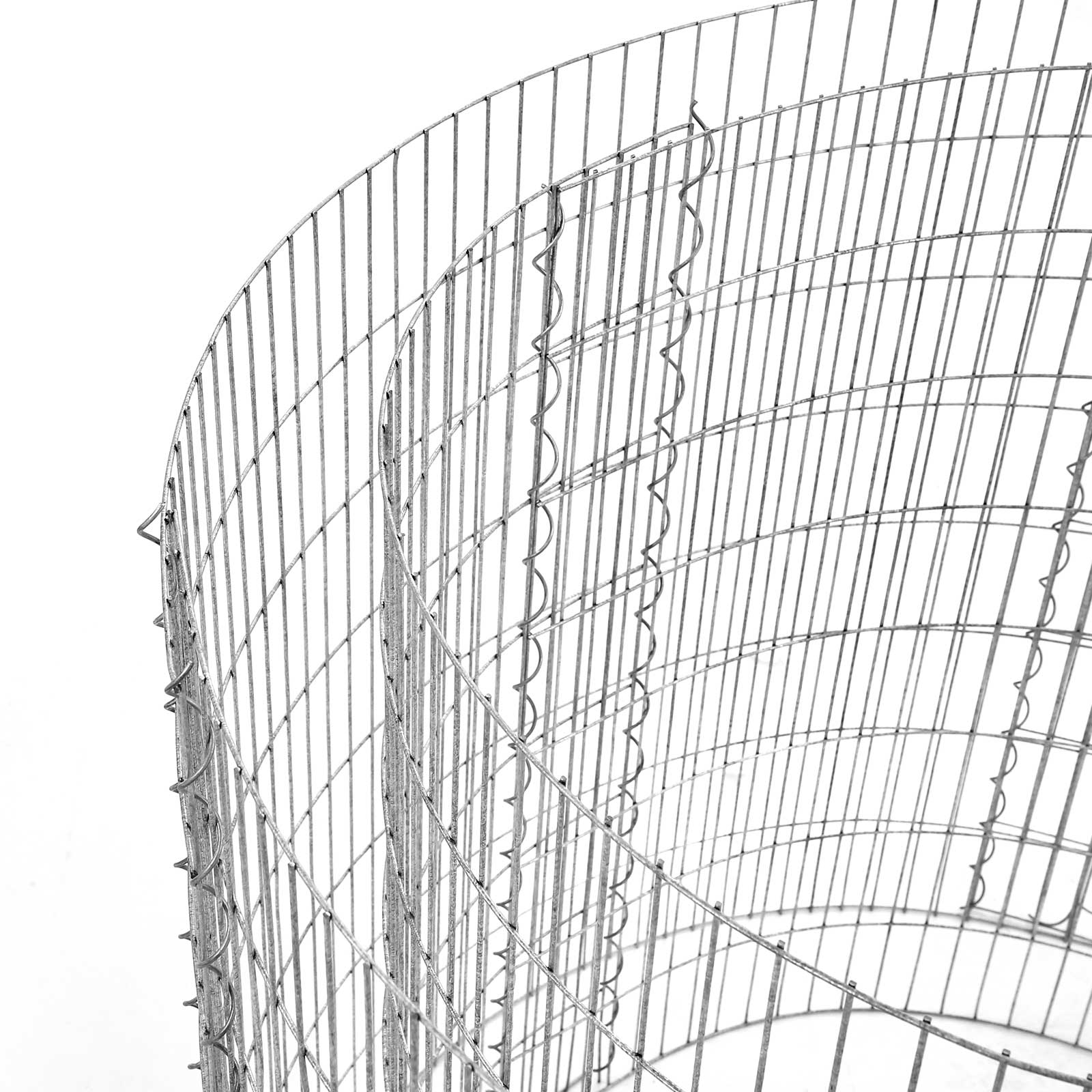 Apvali gabionų tvorelė, cinkuotas plienas, Ø 90 x 40 cm, sidabrinė - Image 4