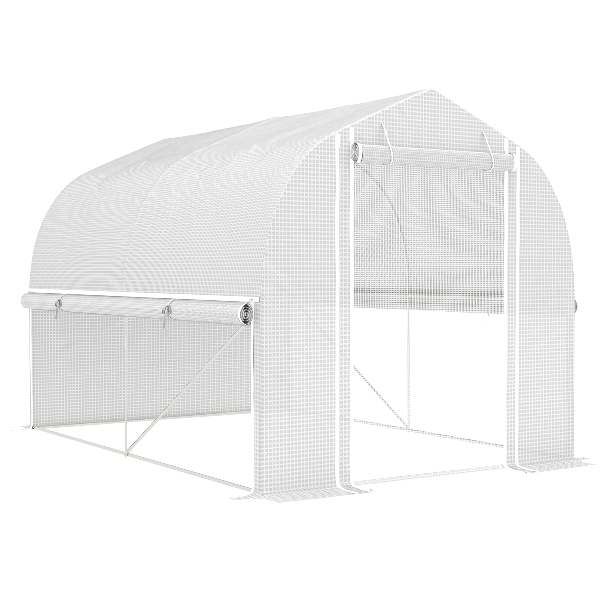 Kasvihuone, 3 x 2 x 2 m, valkoinen