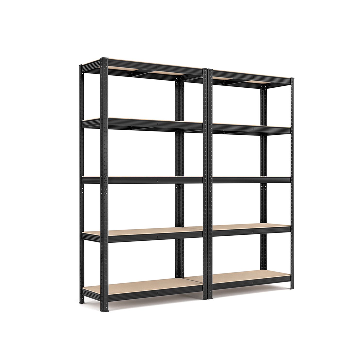 Laoriiulite komplekt, 2 tk, 180 x 90 x 40 cm, teras ja MDF, must