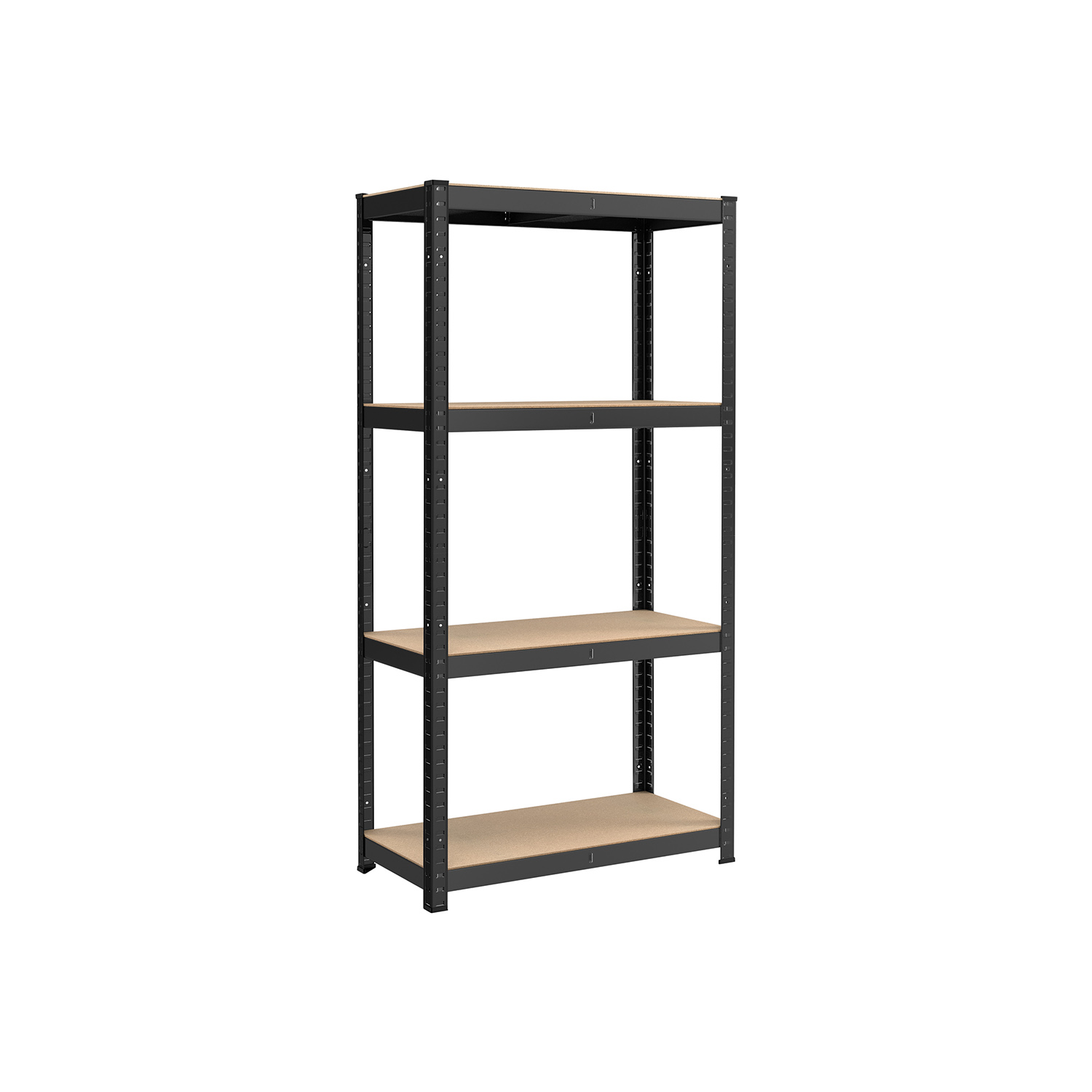 Metallist raskusriiul 4 riiuliga, must, 40 x 80 x 160 cm, kandevõime kuni 520 kg