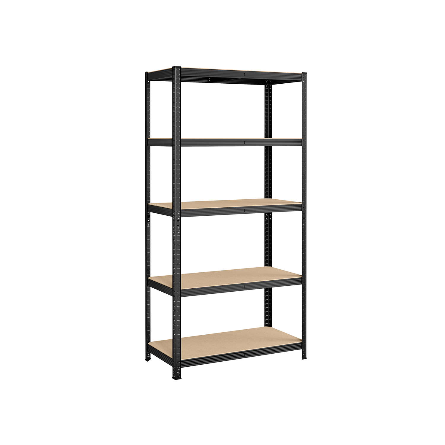 Laoriiul, must, teras ja E1 MDF, 200 x 100 x 50 cm, 5 reguleeritavat riiulitasandit