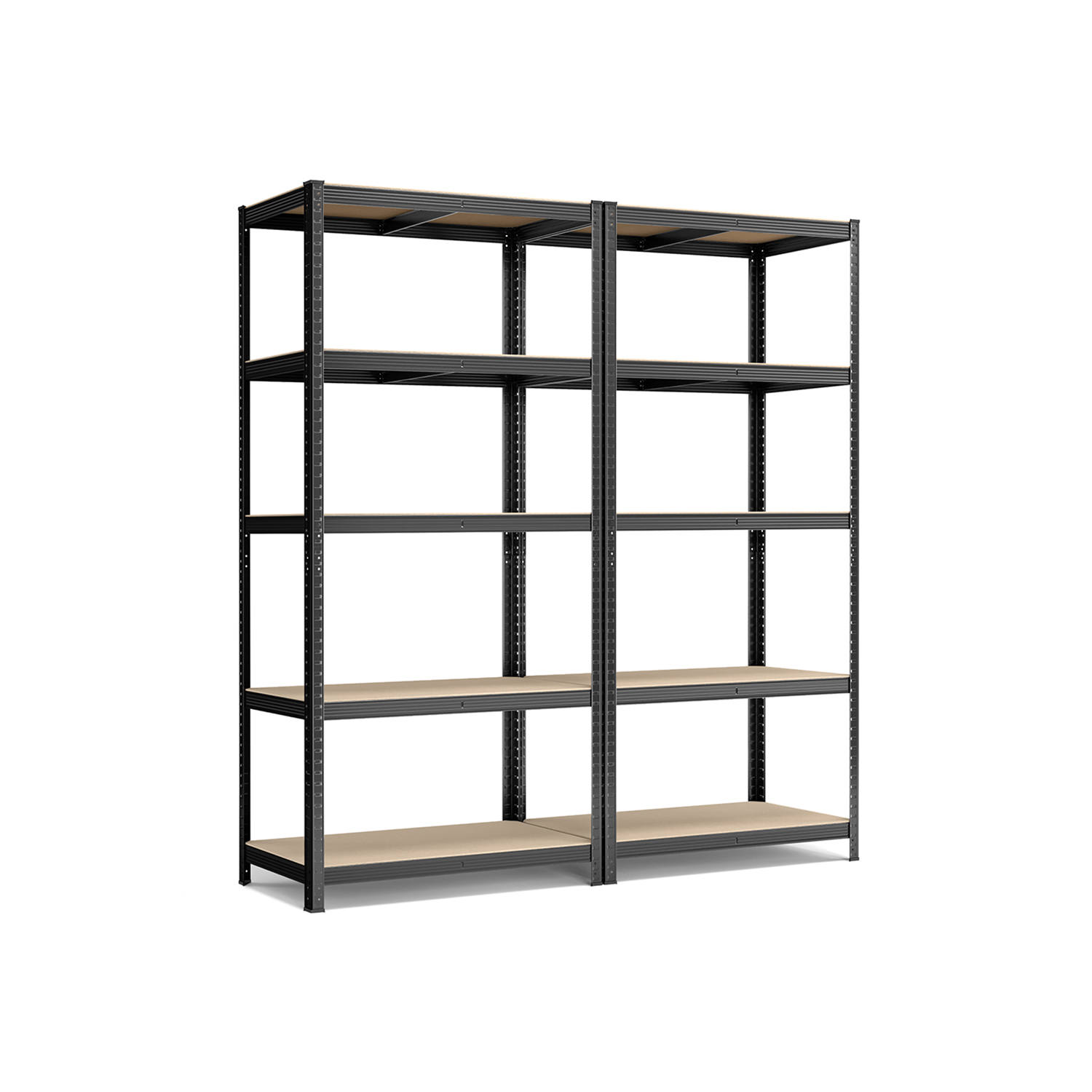 Laoriiulite komplekt, 2 tk, 200 x 100 x 50 cm, teras ja MDF, must