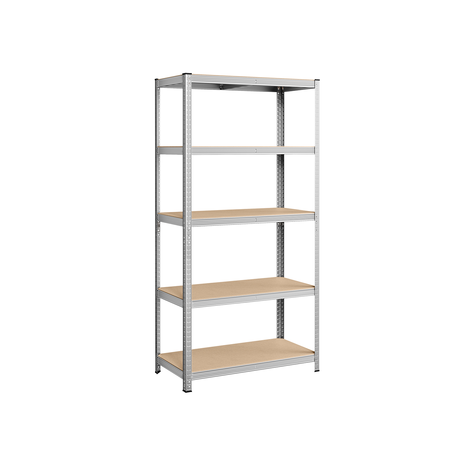 Laoriiulite komplekt, 2 tk, 5 riiulitasandit, 180 x 90 x 40 cm, hõbedane