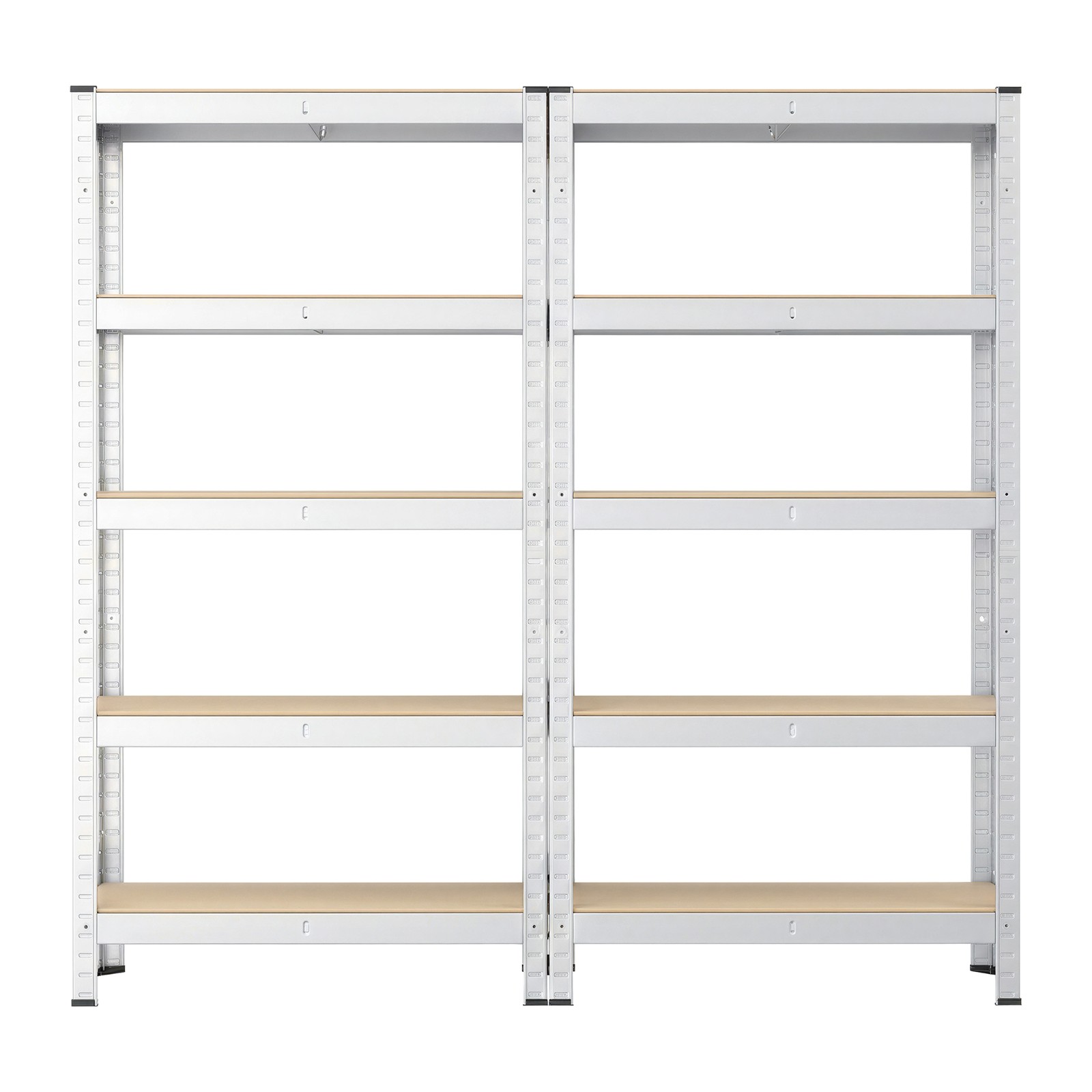 Rasketehnika riiul, 2 tk, 75 x 30 x 150 cm, teras ja MDF, hõbedane