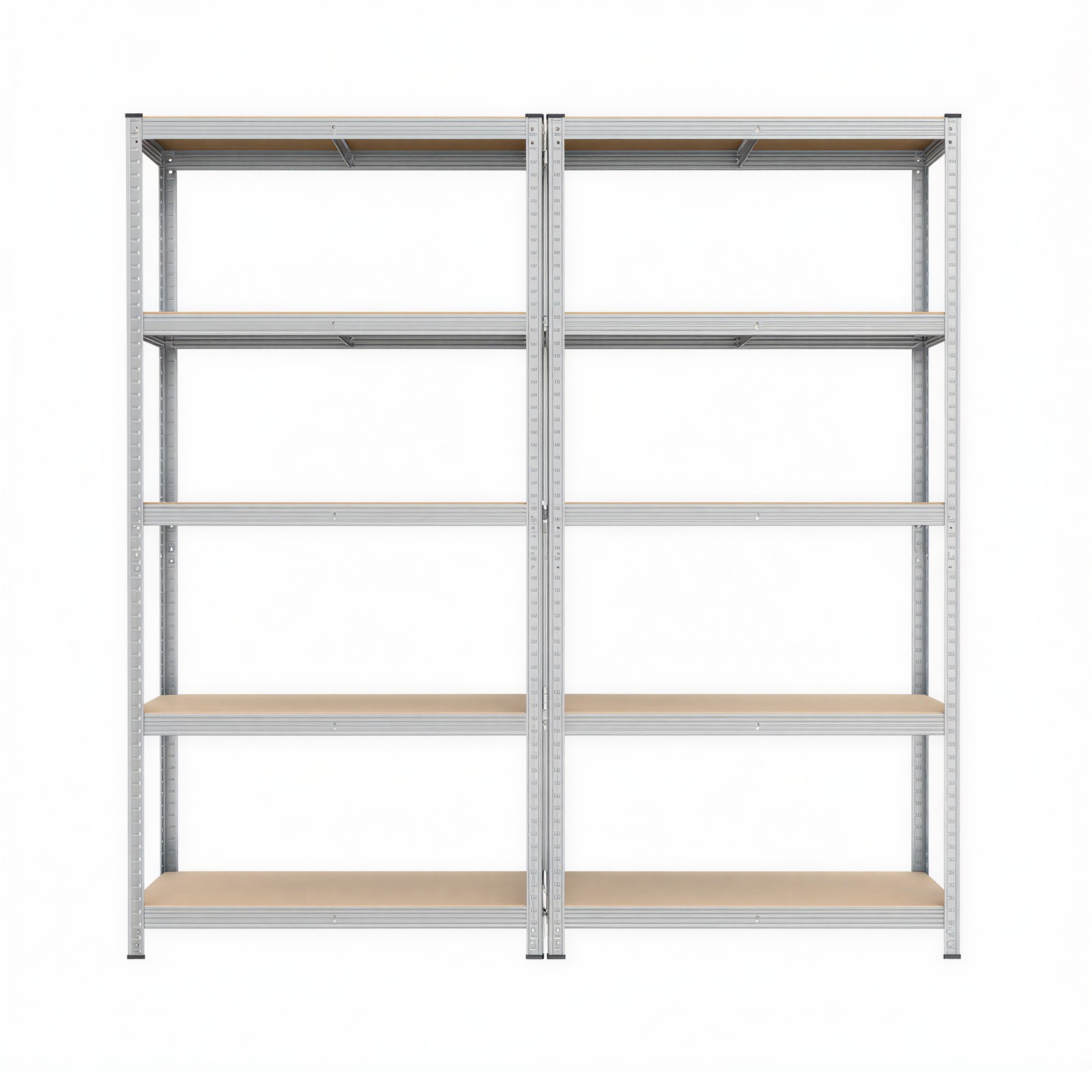 Laoriiulite komplekt, 2 tk, 200 x 100 x 50 cm, teras ja MDF, hõbedane