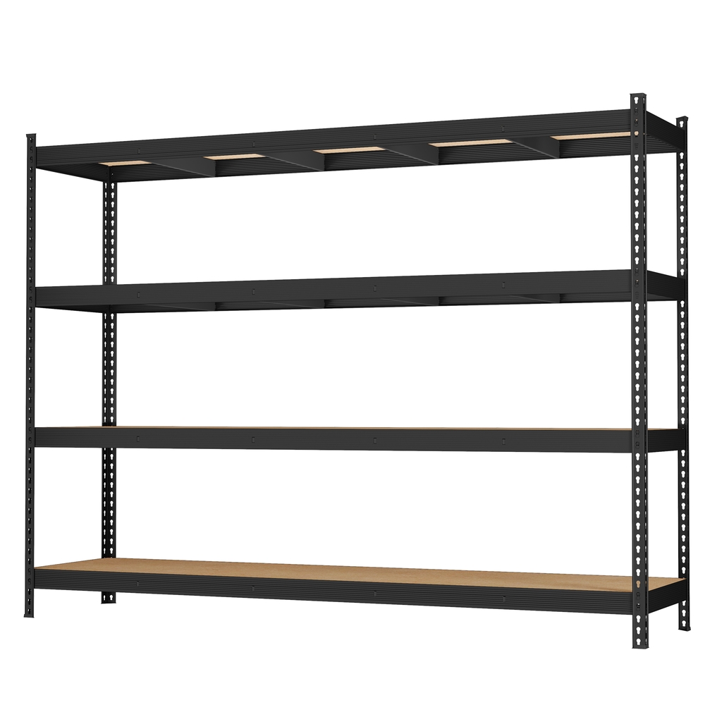 Raskeveoriiul 4 riiuliga, teras ja MDF, must, 60 x 200 x 183 cm