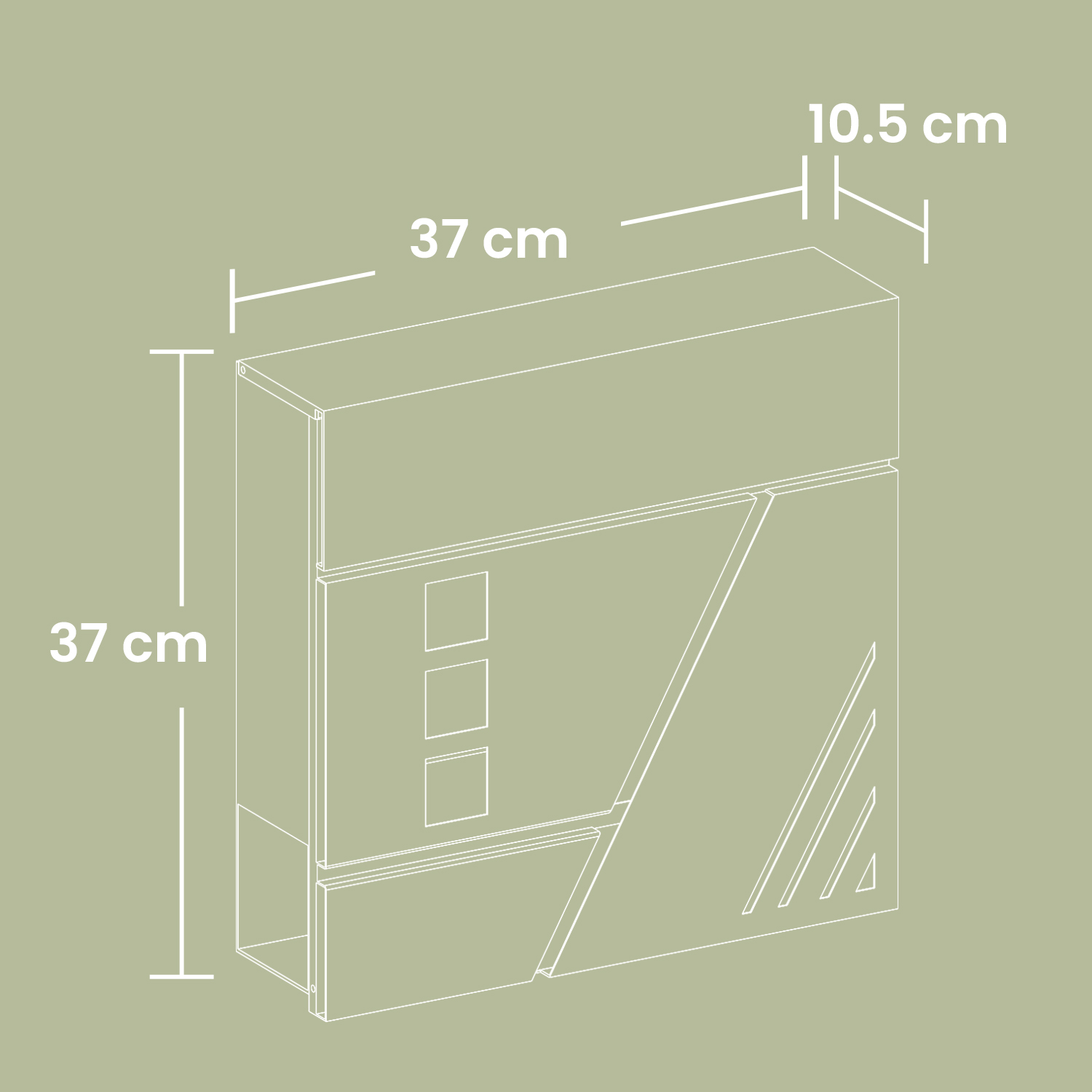 Seinale kinnitatav postkast vaateakendega, roostevaba teras, 37 x 10,5 x 37 cm - Image 5