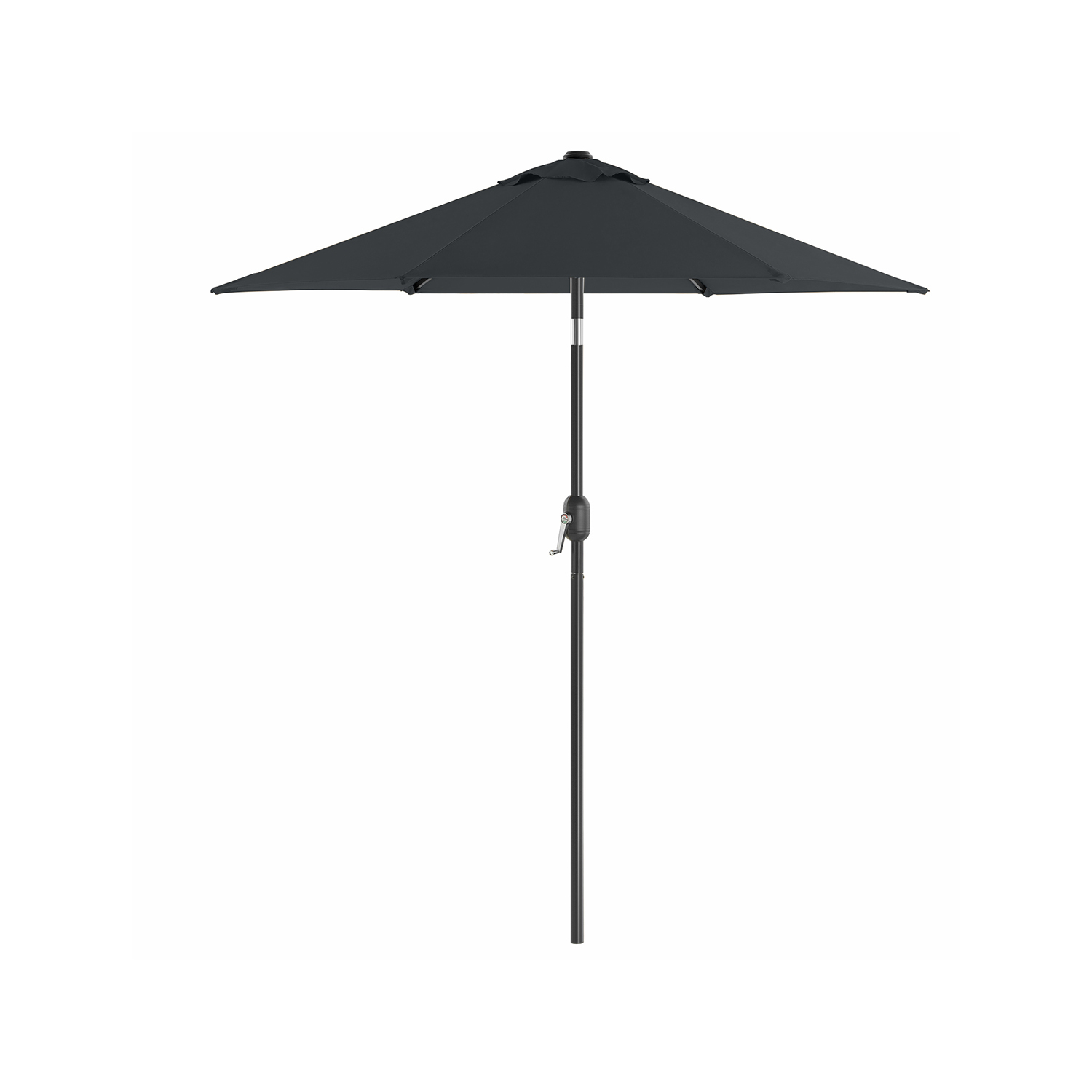 Dārza saulessargs, Ø 200 cm, pelēks, metāls un 180 g/m² poliesters, ar kloķi, nolokāms