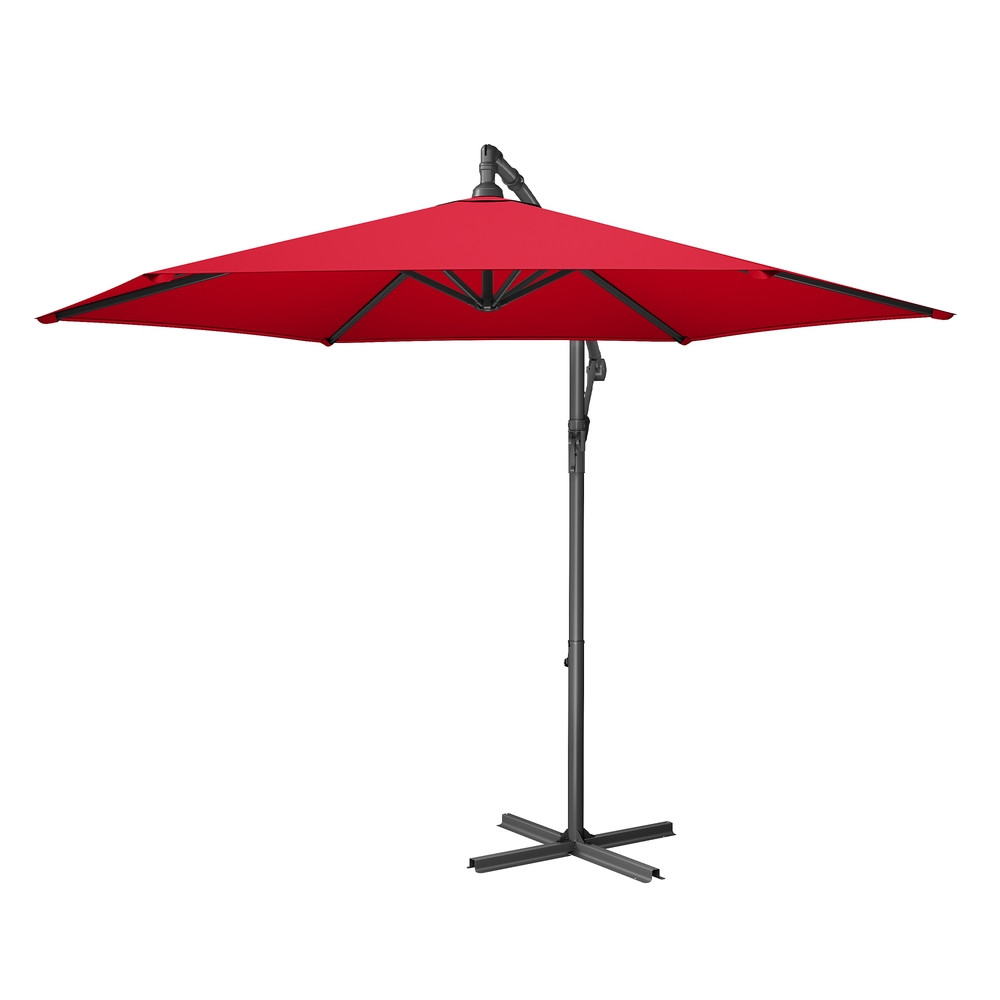 Šoninis skėtis nuo saulės su stovu, 300 cm, metalinis, poliesteris 180 g/m², raudonas - Image 2
