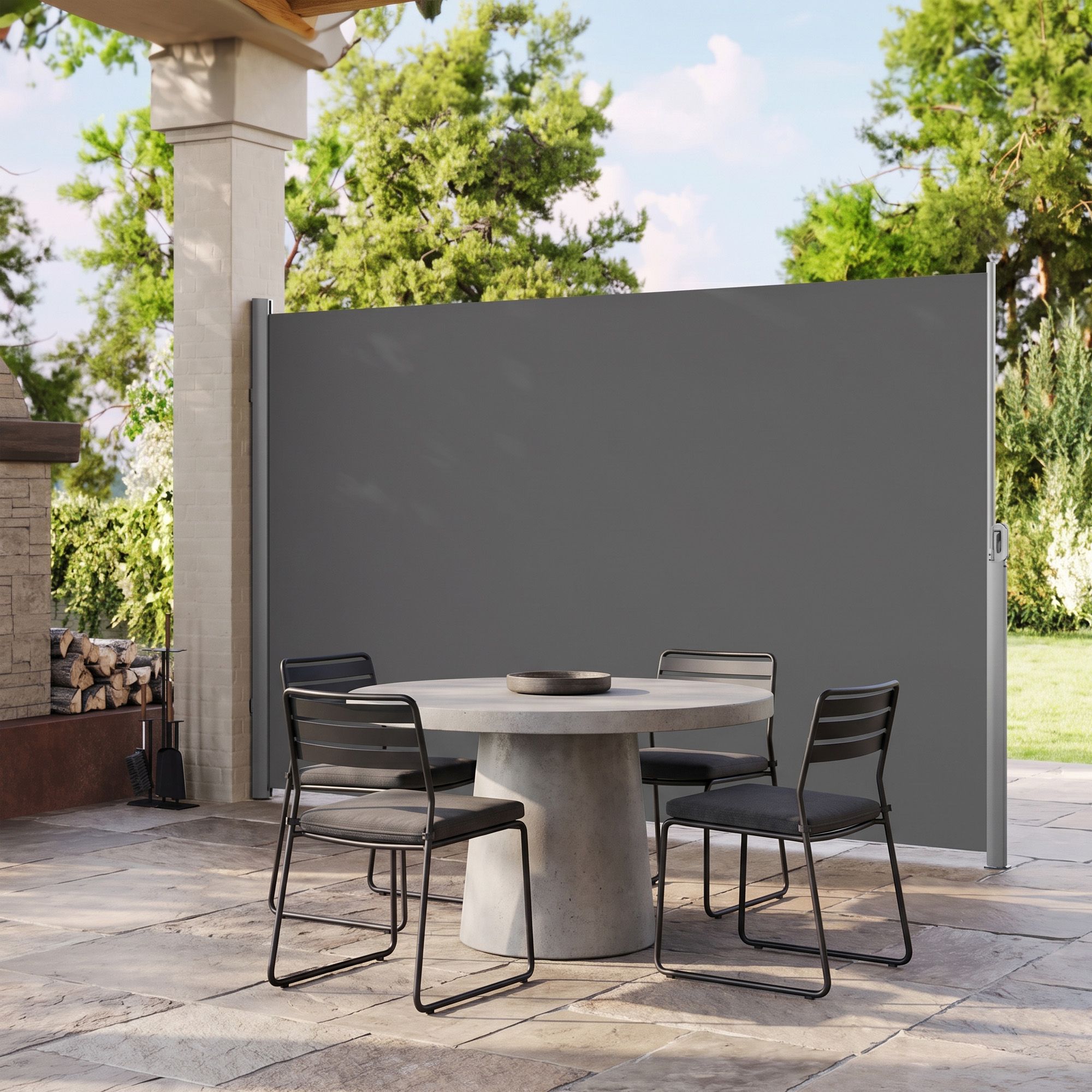 Ulosvedettävä sivumarkiisi, antrasiitti, alumiini ja polyesteri, 160 x 300 cm - Image 5