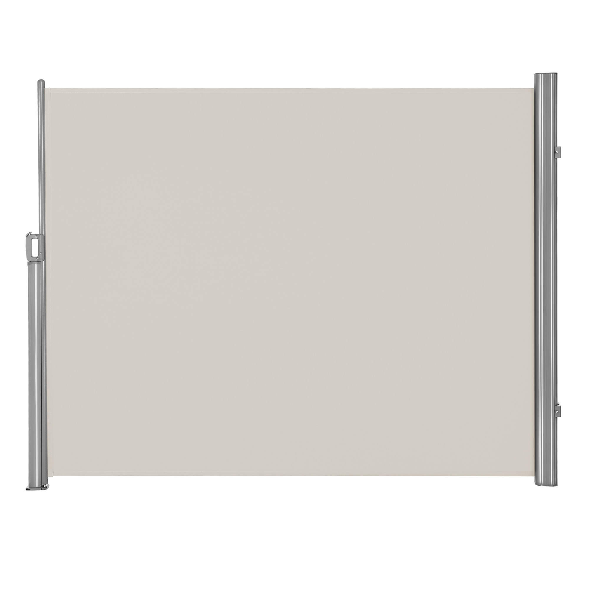 Sisäänvedettävä sivumarkiisi alumiiniseoskotelolla, 160 x 350 cm, polyesteri, beige
