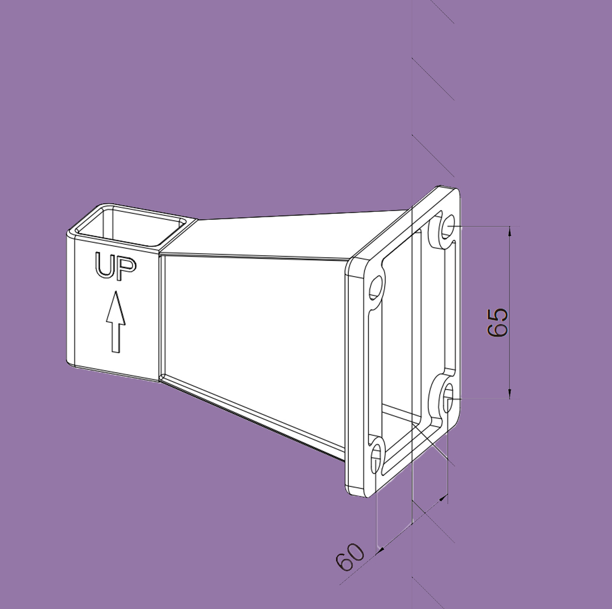 Sānu markīzes sienas kronšteins, pelēks, PA66 plastmasa, 9 x 8 x 12,8 cm - Image 3