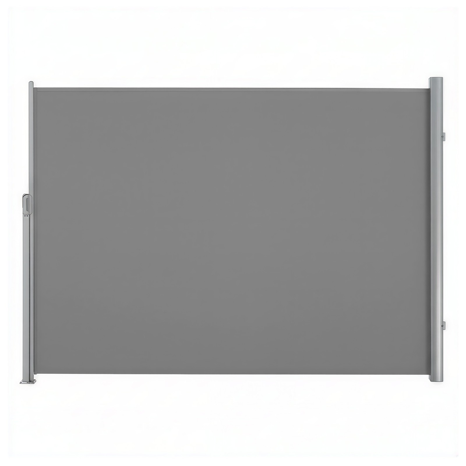 Väljatõmmatav külgmarkiis alumiiniumsulamist kastiga, 160 x 400 cm, hall