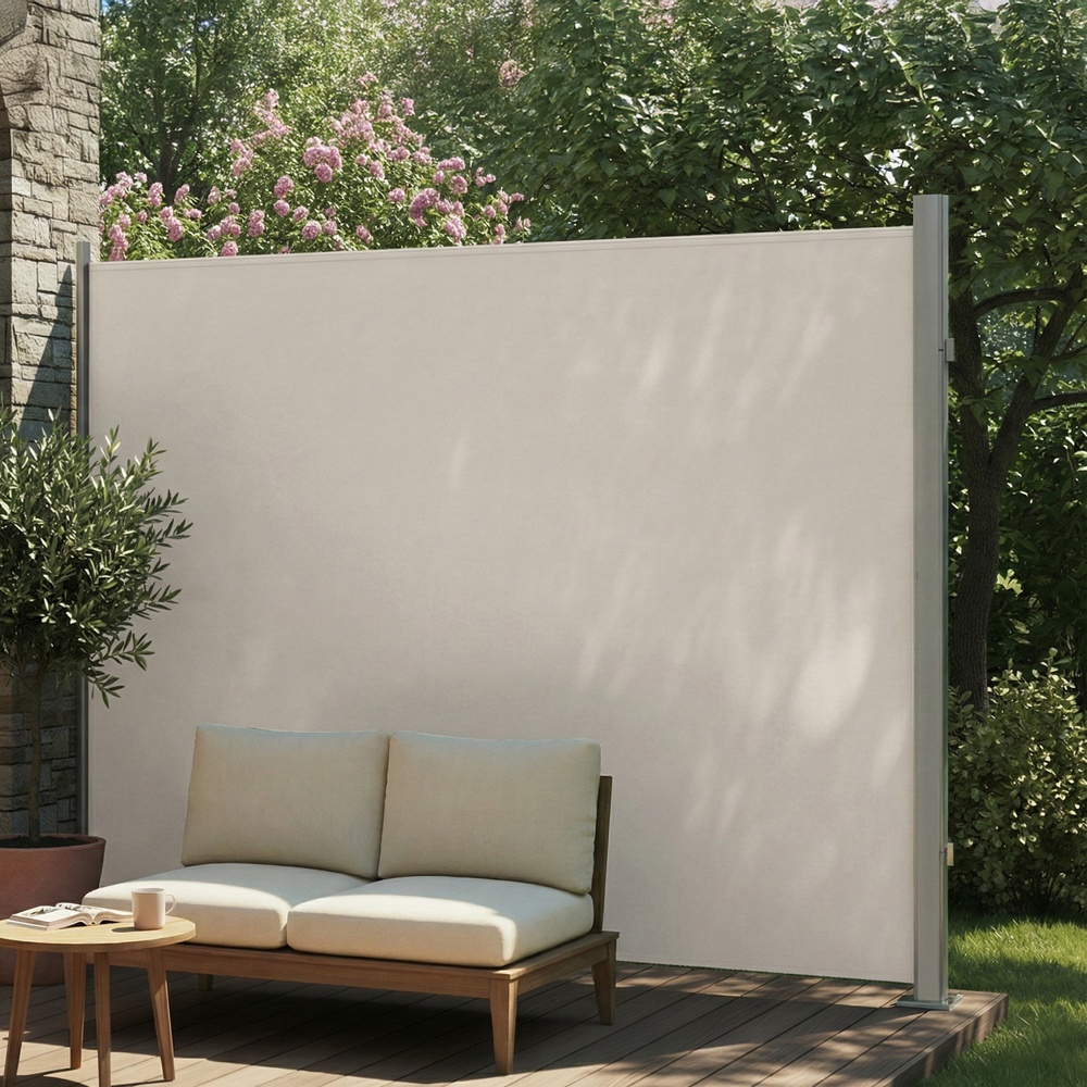 Sivumarkiisi parvekkeelle ja terassille, 180 x 300 cm, alumiiniseos, polyesteri, beige - Image 7