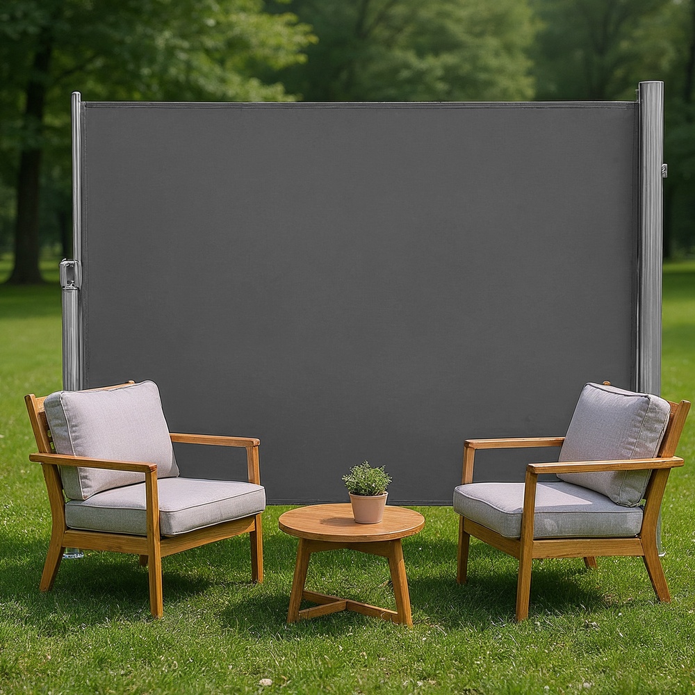 Sivumarkiisi 180 x 350 cm, ulosvedettävä, alumiini ja polyesteri, antrasiitti - Image 2