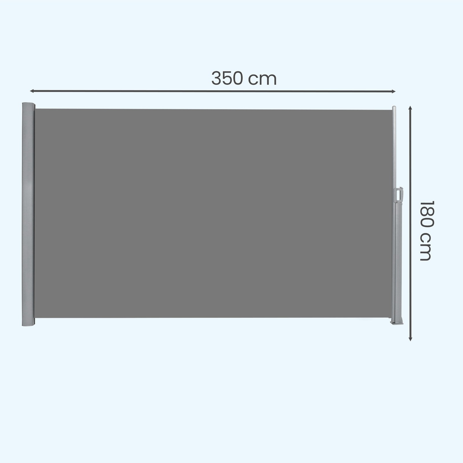 Külgmarkiis alumiiniumsulamist kassettiga, 1,8 x 3,5 m, hall, väljatõmmatav - Image 6