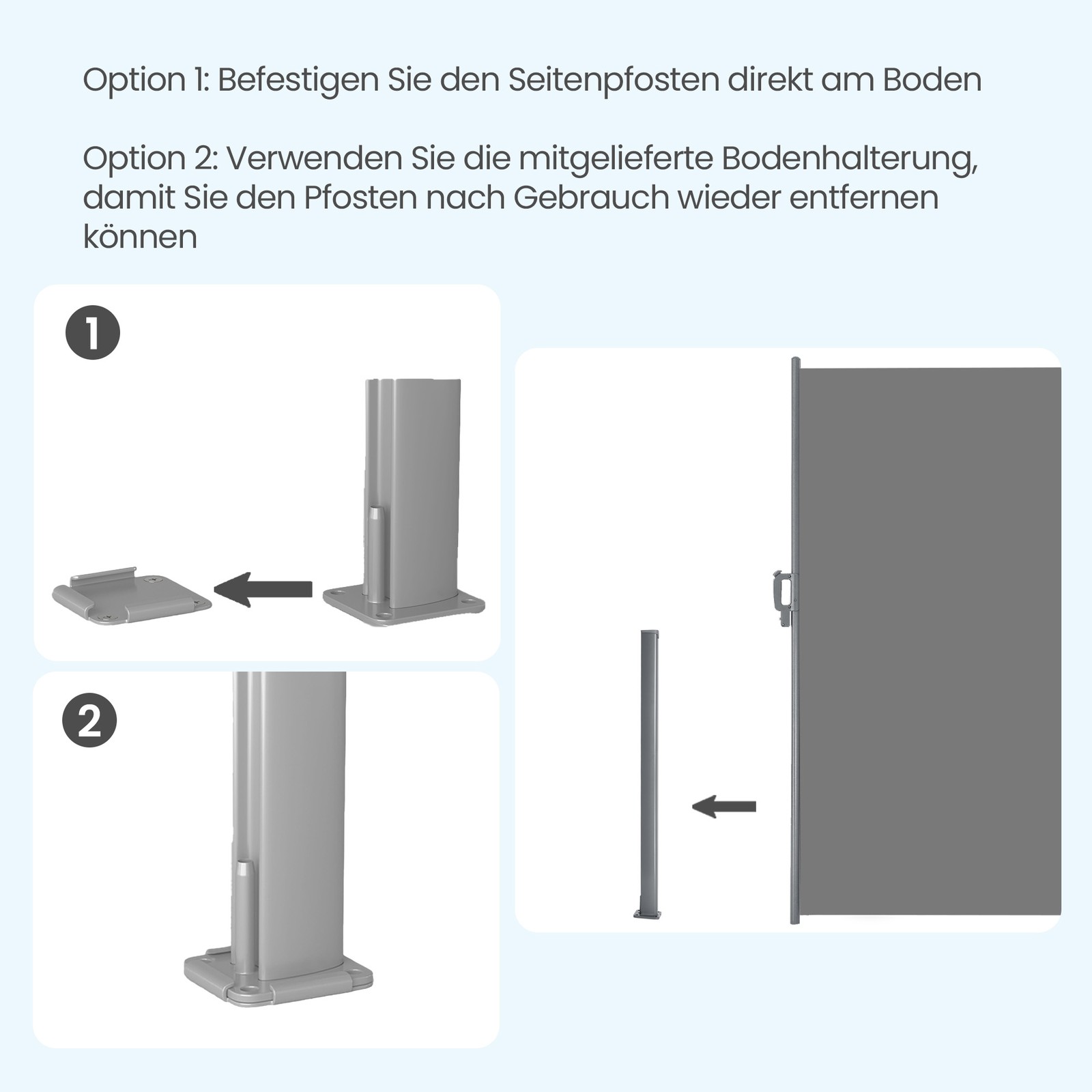 Külgmarkiis alumiiniumsulamist kassettiga, 1,8 x 3,5 m, hall, väljatõmmatav - Image 8