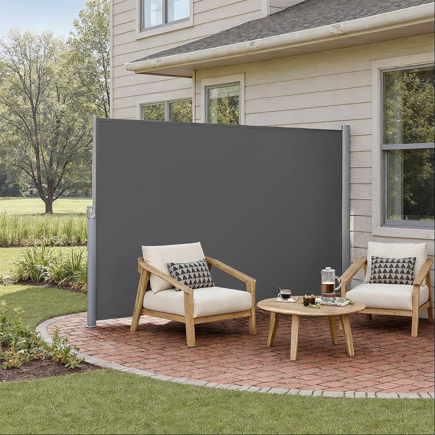 Sisäänvedettävä sivumarkiisi alumiiniseoskotelolla, 200 x 400 cm, antrasiitti - Image 2