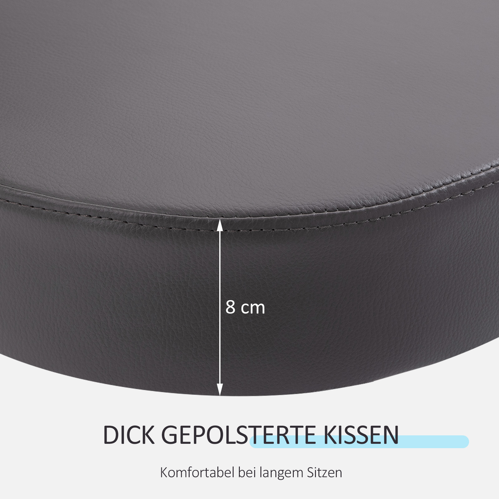 Salona taburete ar ritentiņiem, regulējams augstums, pelēka, Ø35 cm, 135 kg - Image 5