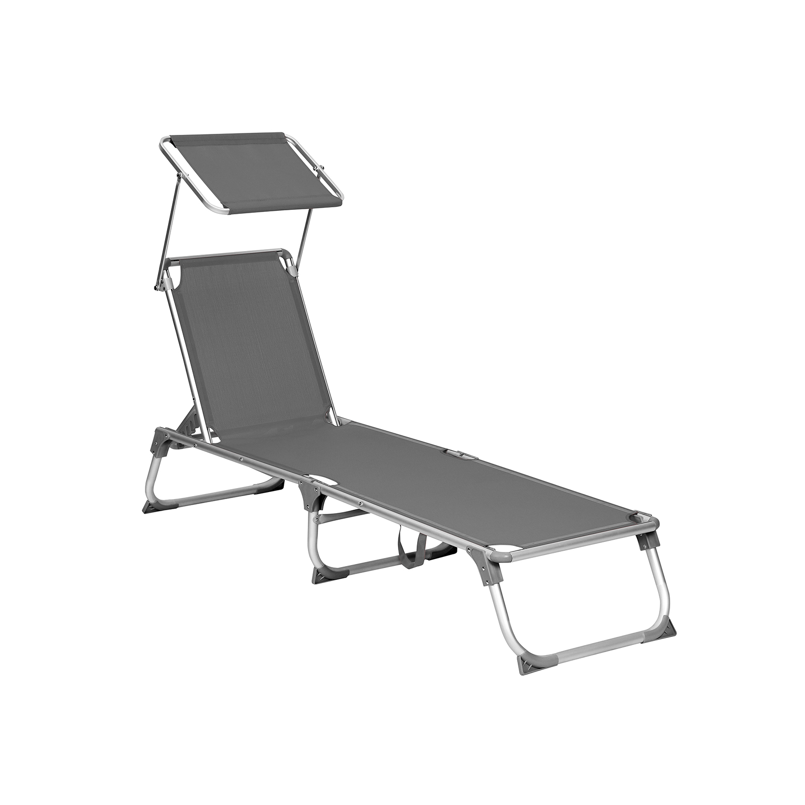 Kokkupandav aiatool-varikatus reguleeritava seljatoega, 55 x 193 x 31 cm, tumehall