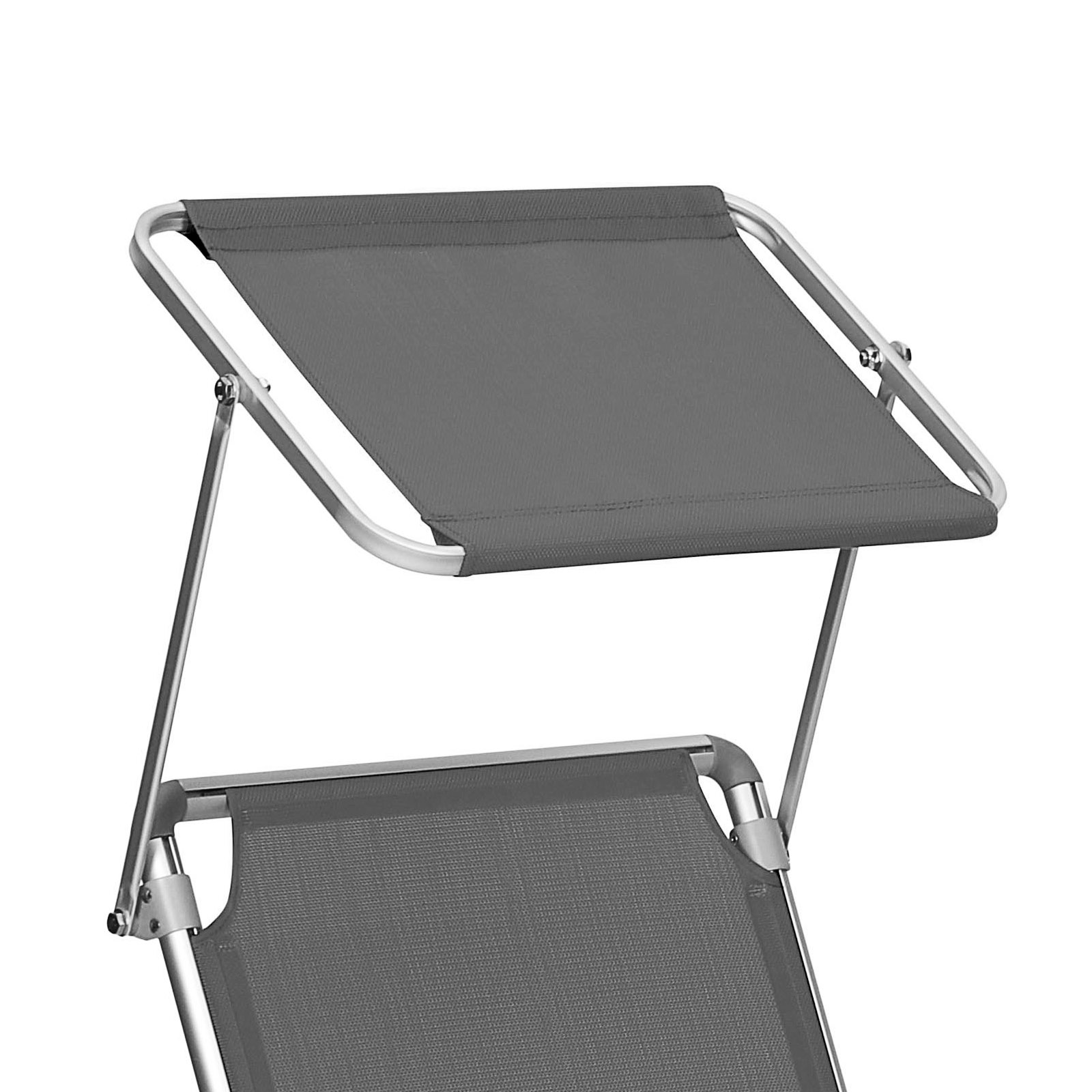 Dārza zviļnis ar regulējamu saulessargu, salokāms, 55 x 193 x 31 cm, tumši pelēks - Image 5
